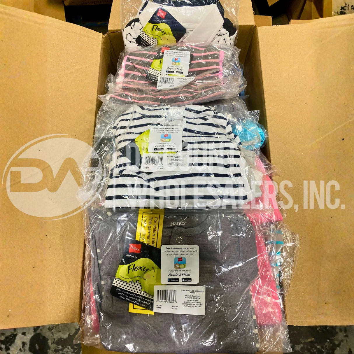 Baby Hanes Assorted Clothing Lot – Bibs, Onesies, Tops, Bottoms & More (50 Pcs Lot)