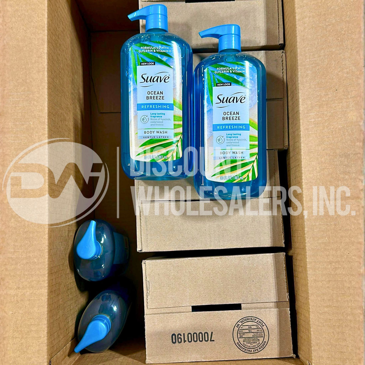 Suave Ocean Breeze Moisturizing Body Wash With Glycerin & Vitamin E, 30 Fl Oz (60 Pcs Lot)