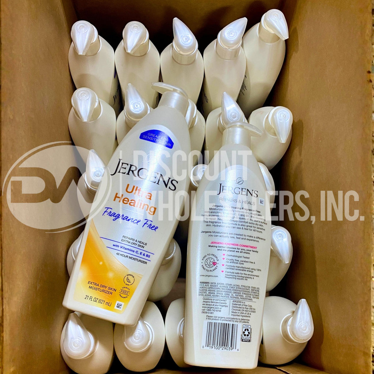 Jergens Ultra Healing Fragrance Free with Vitamins C, E y B5 48 HOUR 21 fl. oz. (80 Pcs Lot)