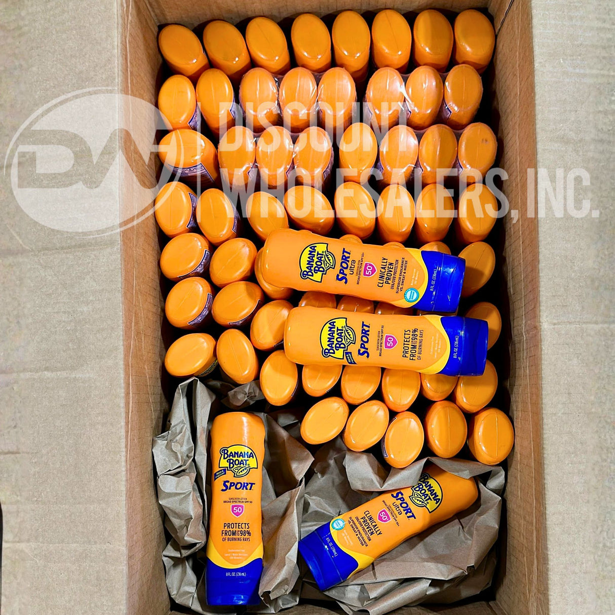 Banana Boat Sport SPF 50 Sunscreen Lotion, 8 Oz (65 Pcs Lot)