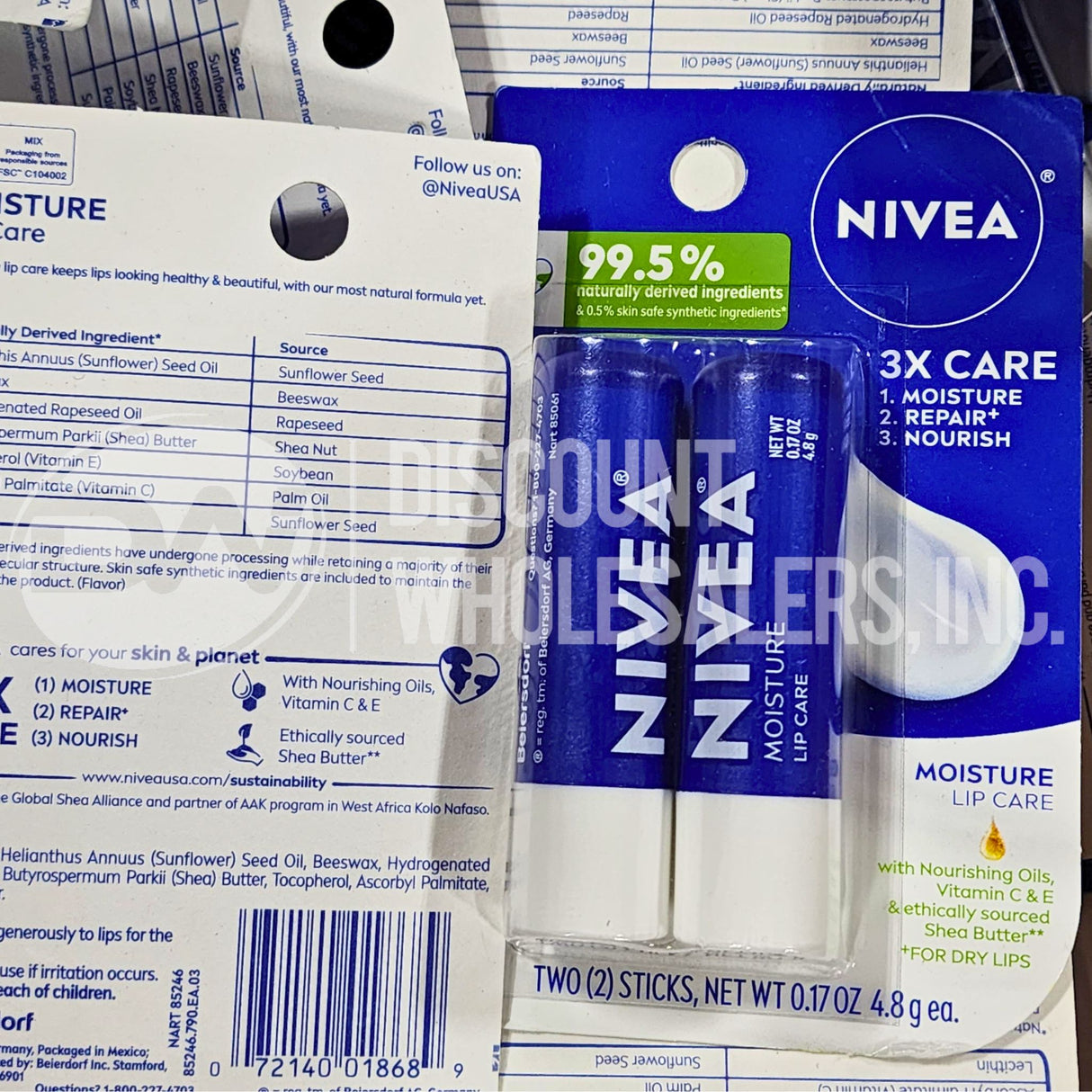 Nivea All-Day Nourishing Moisture Lip Care Duo 0.17 OZ (140 Pcs Lot)