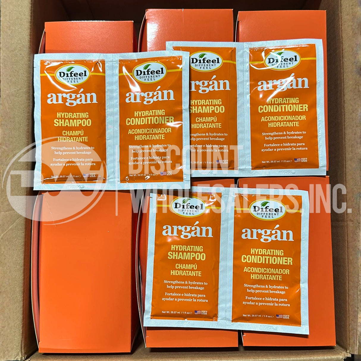 Difeel Argán Hydrating Shampoo & Conditioner Duo Travel (72 Pcs Lot)
