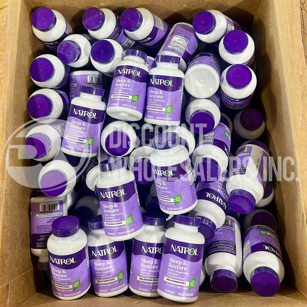 Natrol Sleep & Restore Melatonin Free GABA Magnesium 60 ct (245 Pcs Lot)
