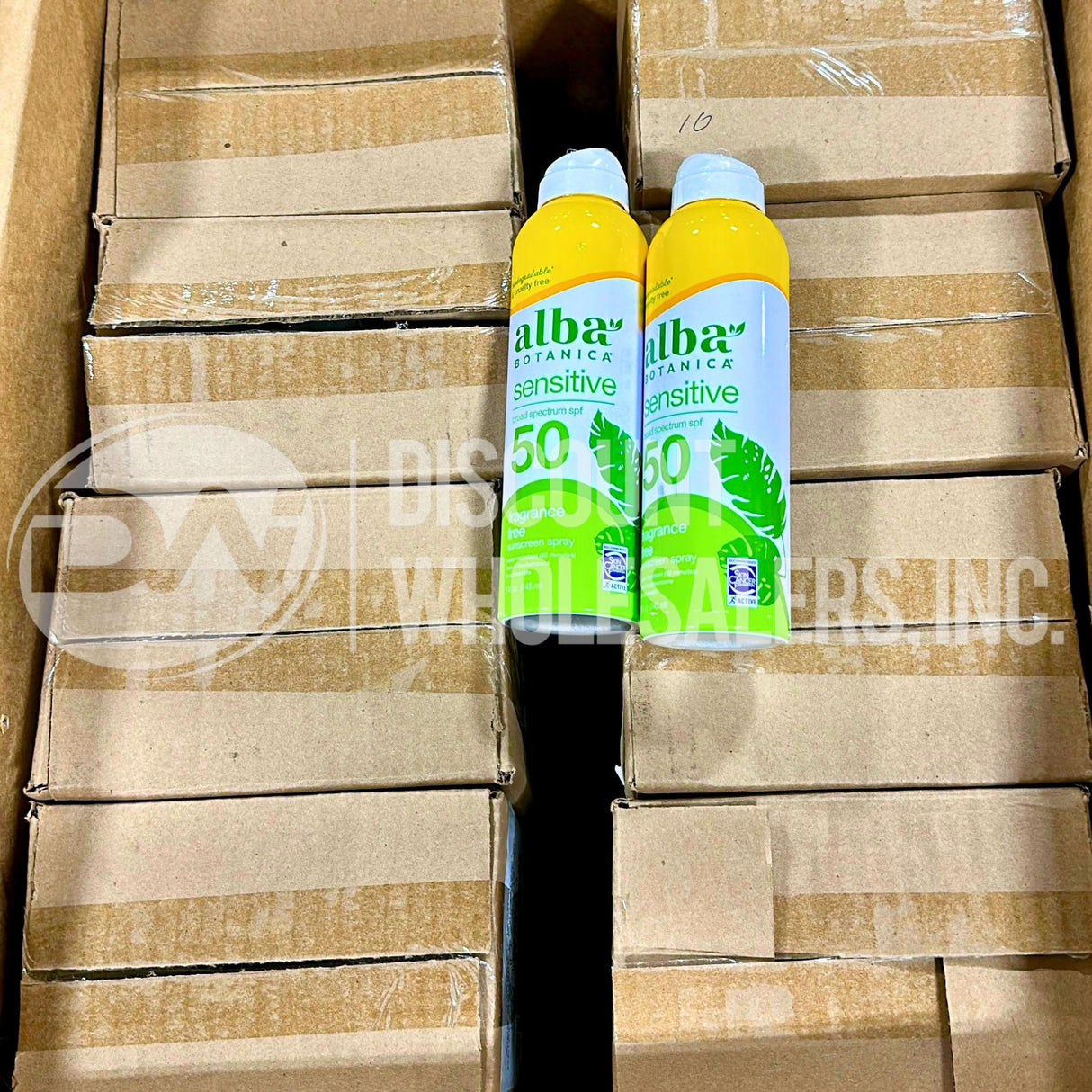 Alba Botanica SPF 50 Sensitive Sunscreen Spray Fragrance Free 5 Ounce (108 Pcs Lot)