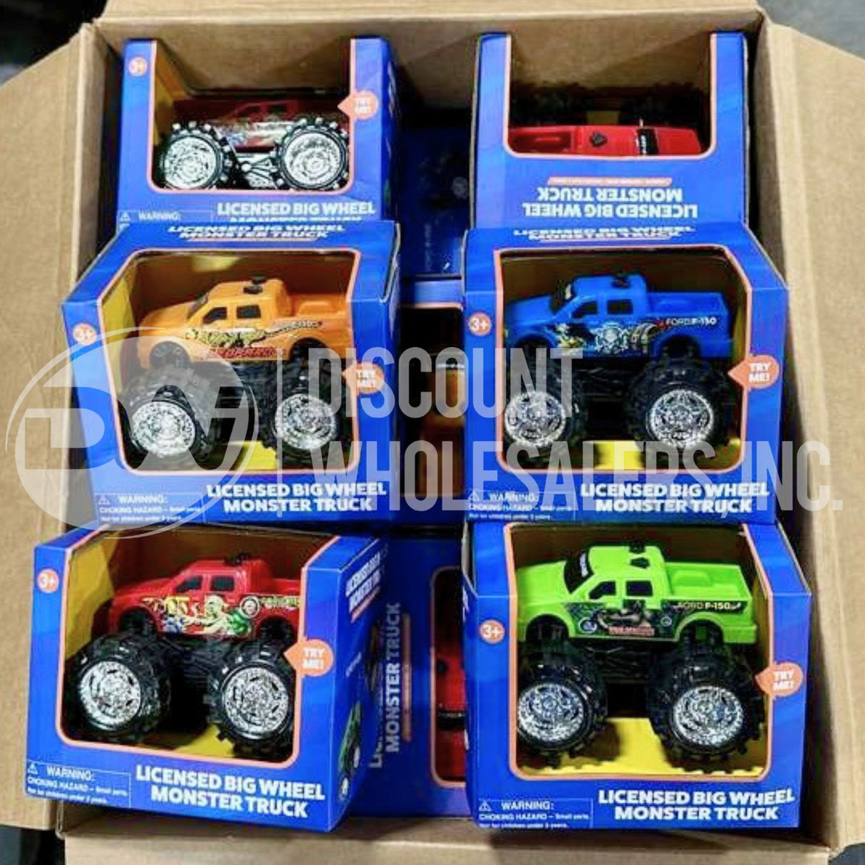 Licensed Vehicles Big Wheel Monster Trucks Assorted (78 Pcs Lot)