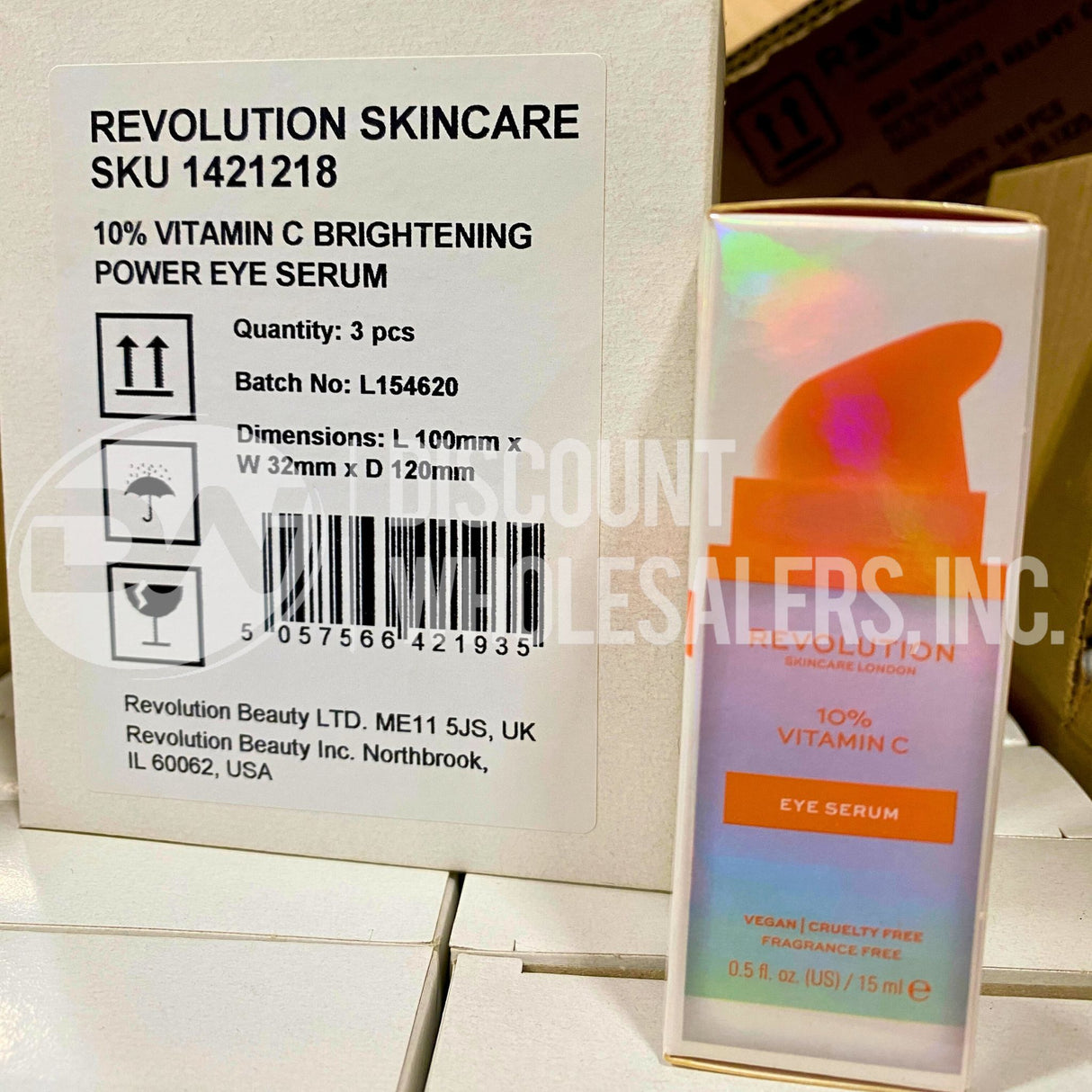 Revolution Skincare London 10% Vitamin C Eye Serum Vegan 0.5 Fl. Oz. (36 Pcs Lot)