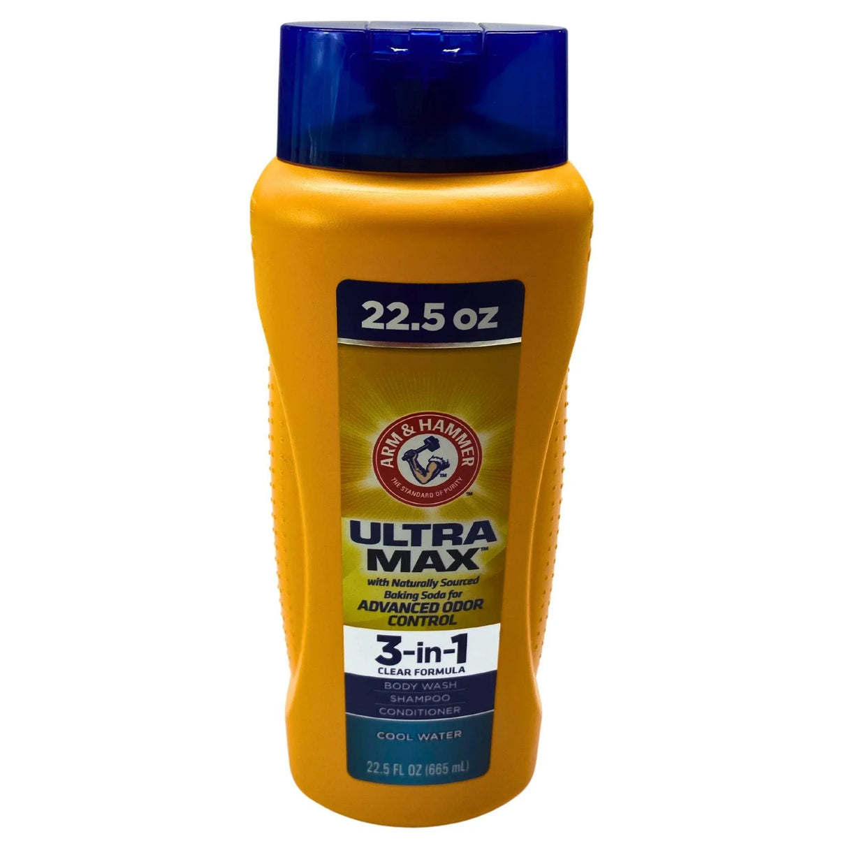 ARM & HAMMER Ultra Max 3-in-1 Clear Formula Body Wash, Shampoo, Conditioner Cool Water 22.5 FL OZ
