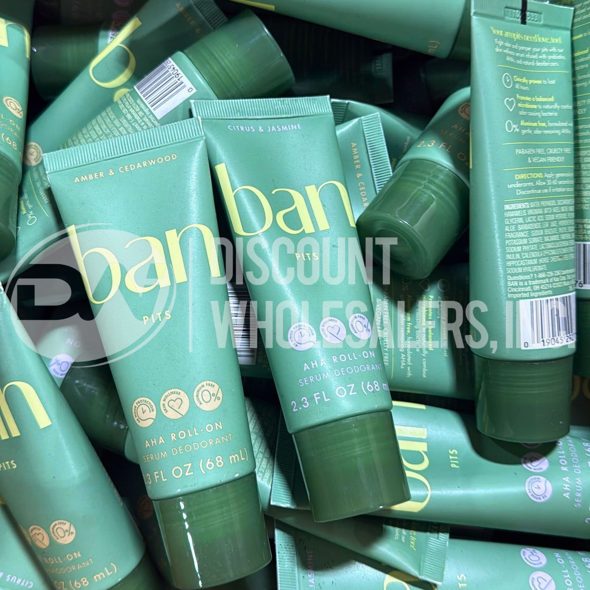 Ban Aha Roll-On Serum Deodorant Amber and Jasmine Mix 2.3 fl. (100 Pcs Lot)