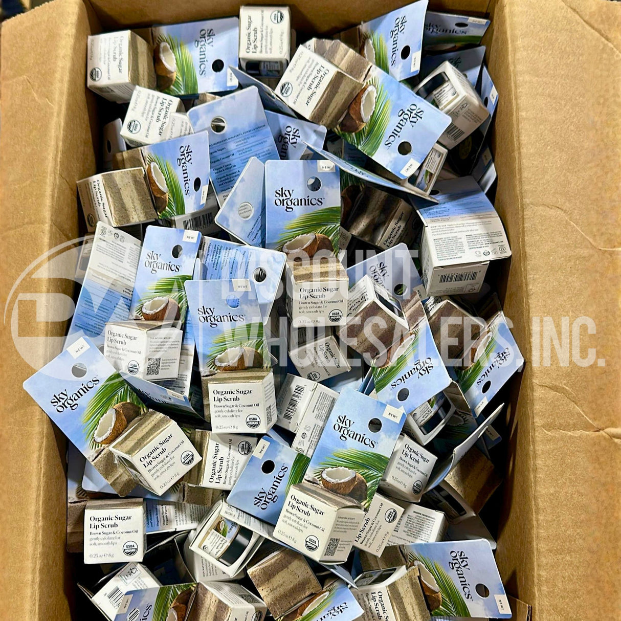 Sky Organics Organic Sugar Lip Scrub Brown Sugar & Coconut Oil, 0.25 oz (630 Pcs Lot)