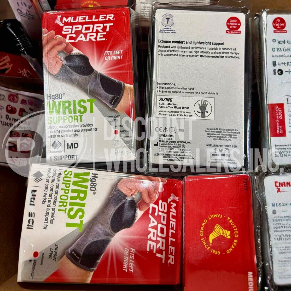 Mueller Sport Care Hg80 Wrist Support Unique Compression Provides Extreme Comfort and Support for Weak or Sore Wrists, MD 1 Support (50 Pcs Lot)