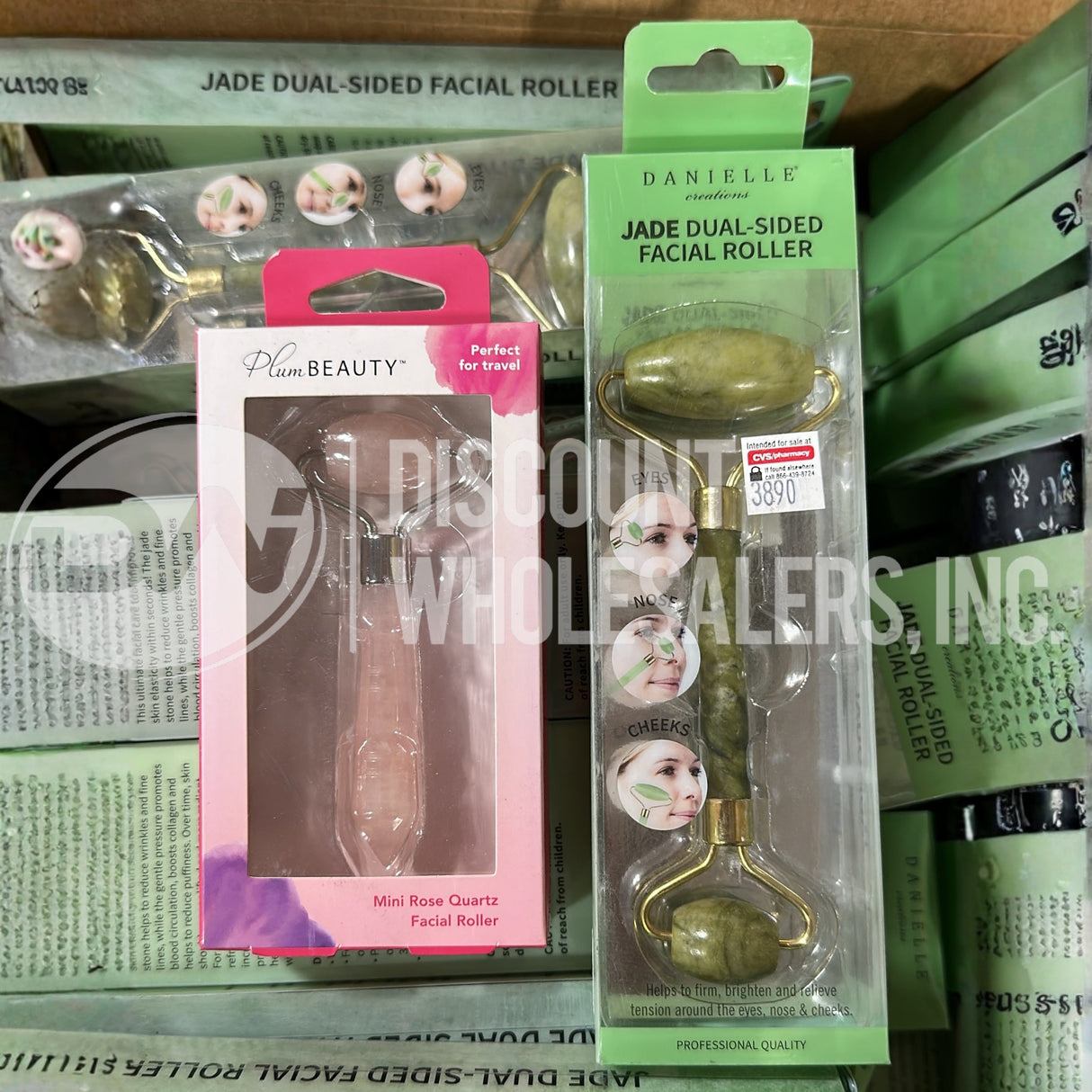 Mini Rose Quartz Roller, Face Roller, Gua Sha Facial and Danielle Jade Mix Tools (80 Pcs Lot)