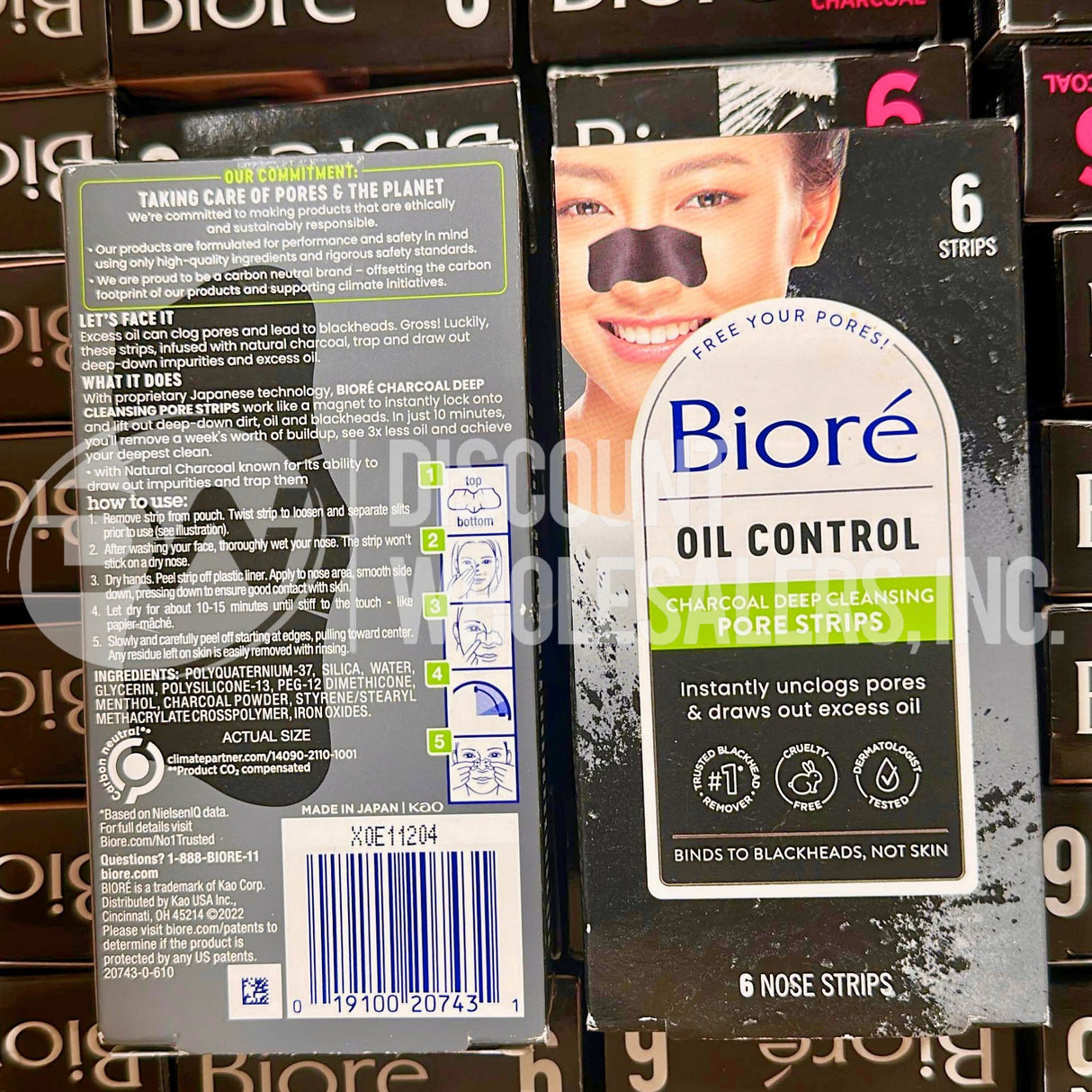 Bioré Charcoal Deep Cleansing Pore Nose Strips - 6ct (124 Pcs Lot)