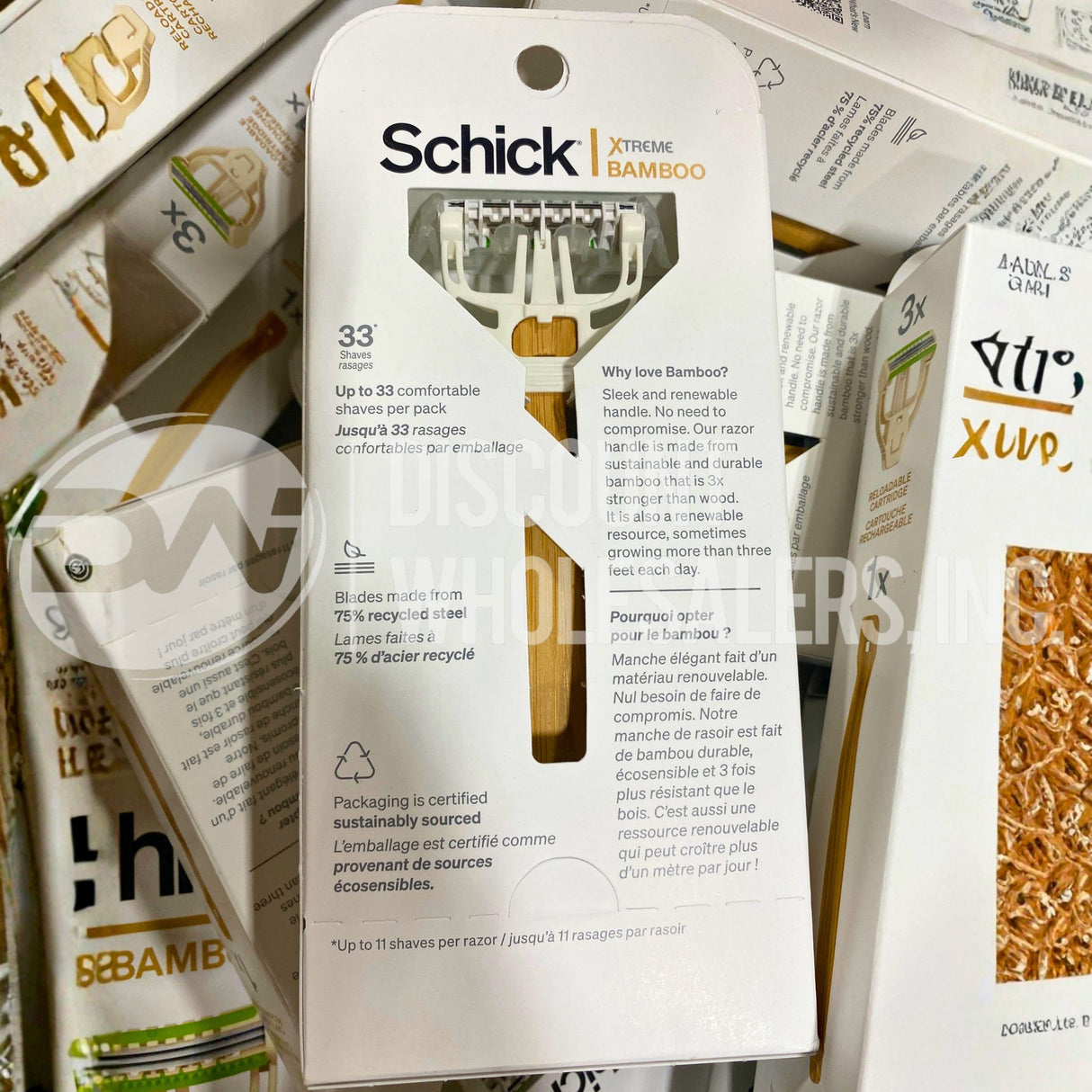 Schick Xtreme Bamboo 1 Handle and 3 Cartridges (200 Pcs Lot)