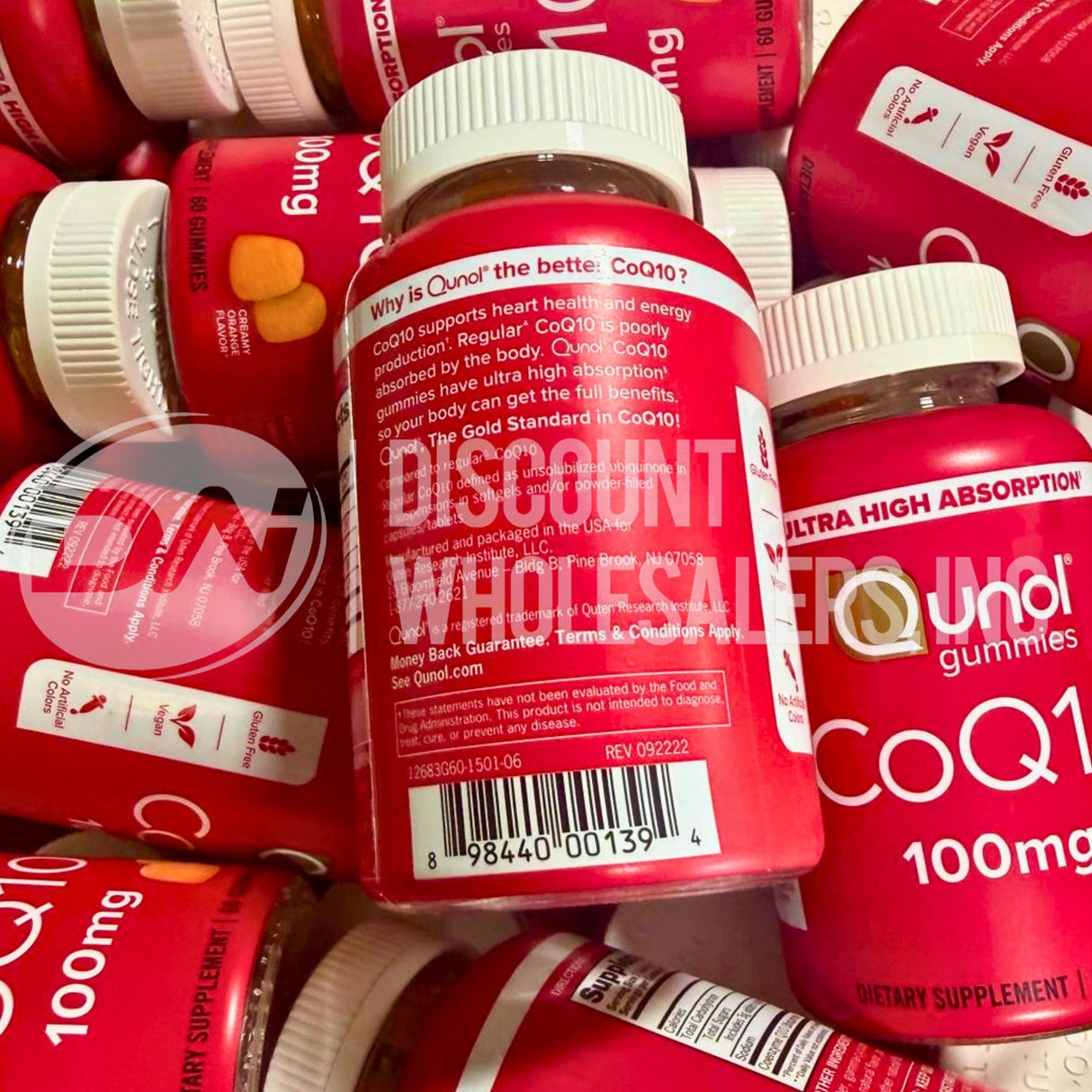 QUNOL CoQ10 Gummy Dietary Supplements 100 mg 60 Count (80 Pcs Lot)