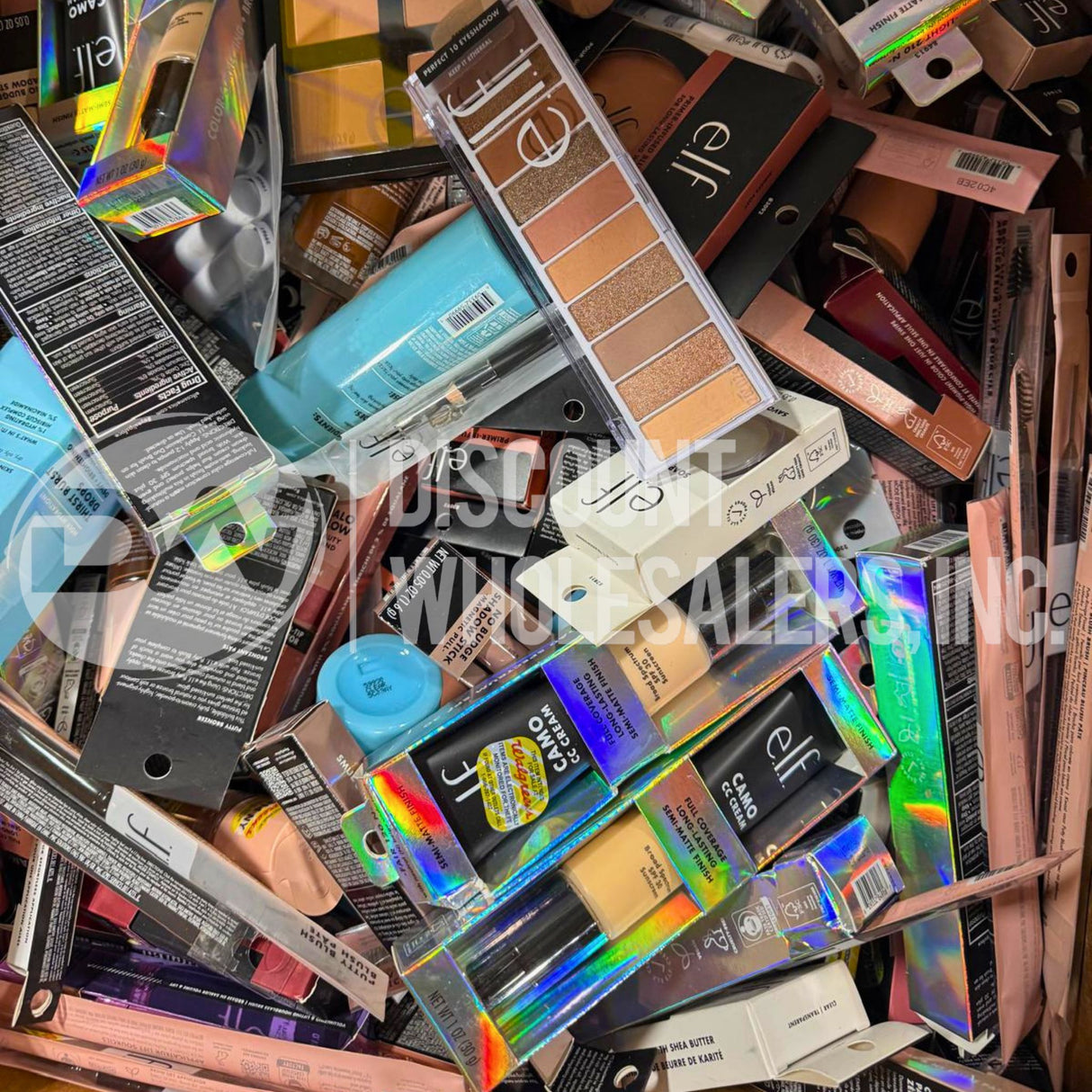Elf Assorted Makeup Eyeshadow, Lipstick, Primer, Exfoliator And More Different Sizes and Shades (150 Pcs Lot)