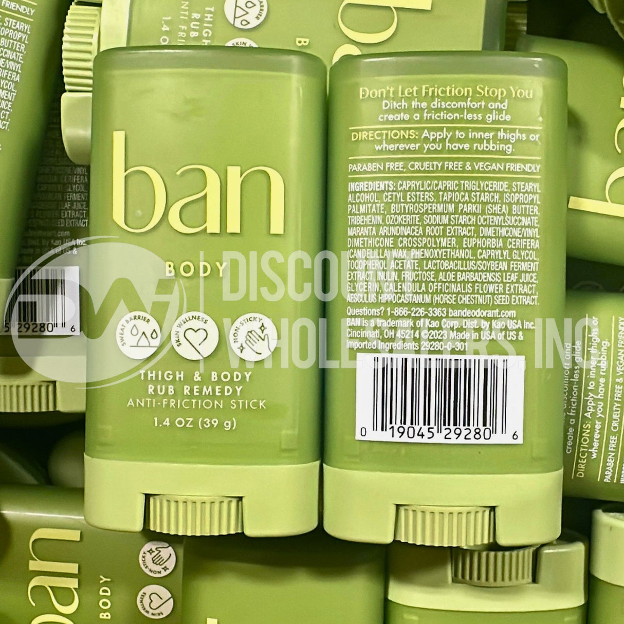 Ban Body Thigh & Body Rub Remedy Anti-Friction Stick 1.4oz. (232 Pcs Lot)