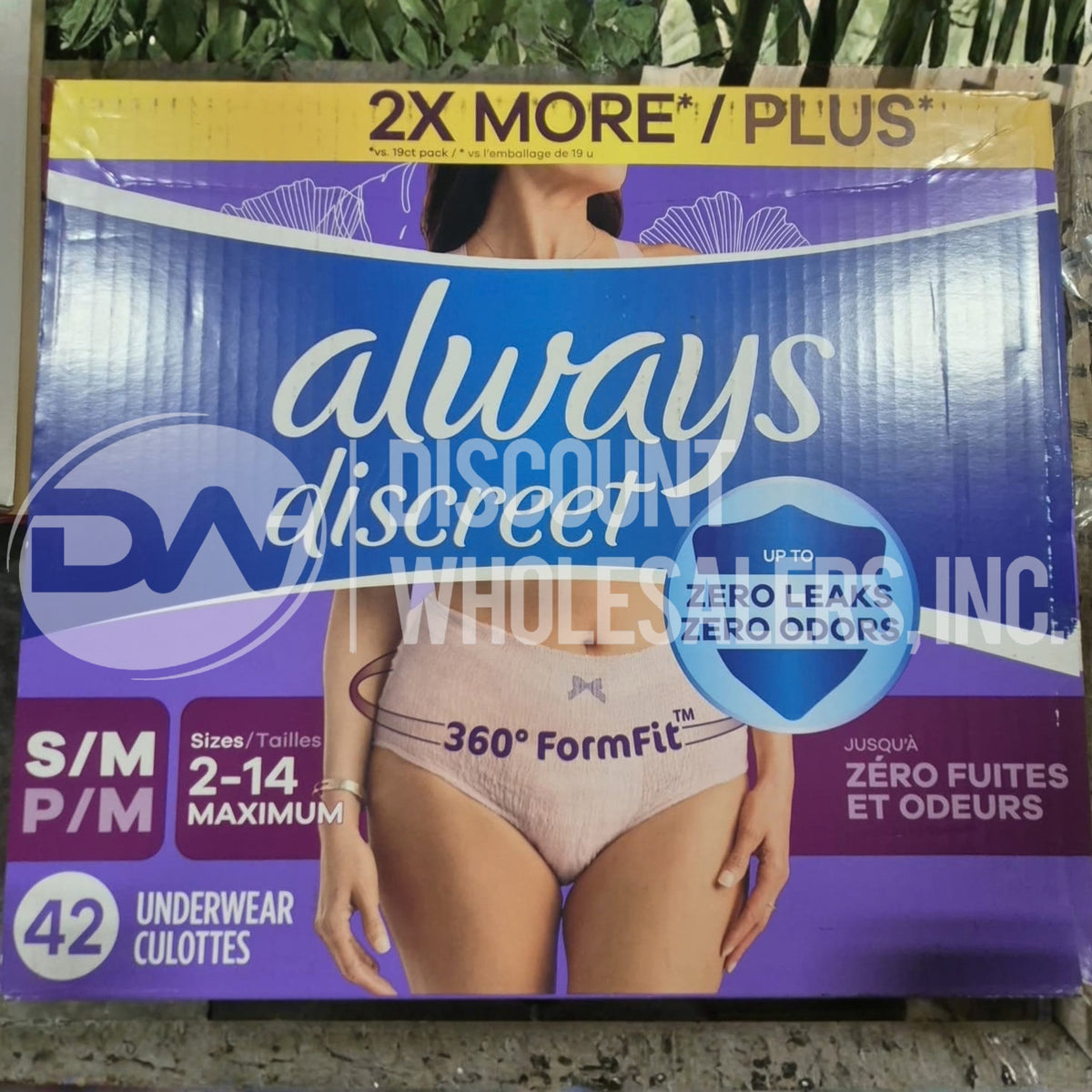 Always Discreet Underwear Culottes Assorted Sizes (45 Pcs Per Pallet)