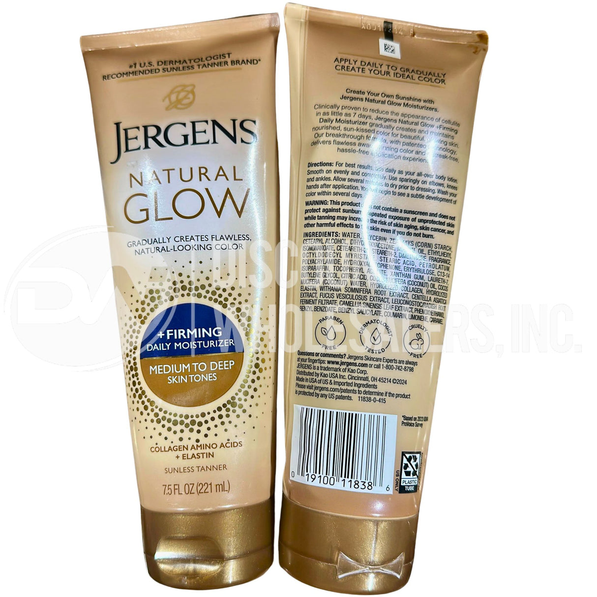 Jergens Natural Glow + Firming Daily Moisturizer Medium - Deep Skin Tones 7.5 Oz (70 Pcs Lot)