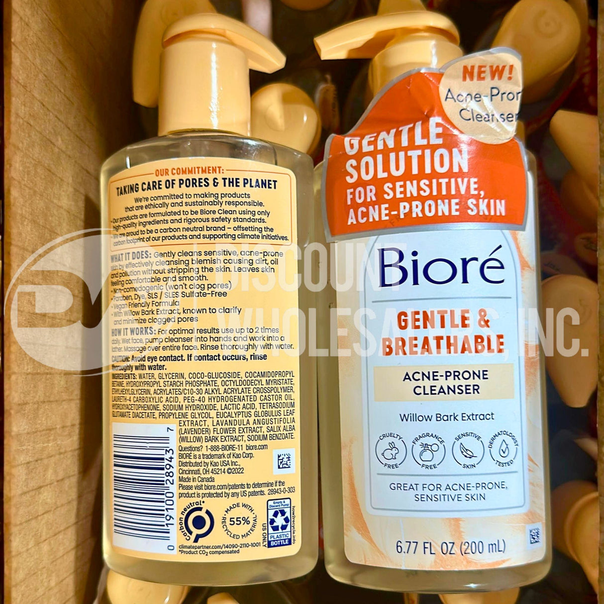 Biore Gentle & Breathable Acne-Prone Cleanser 6.77 Fl Oz. Sensitive Skin (70 Pcs Lot)