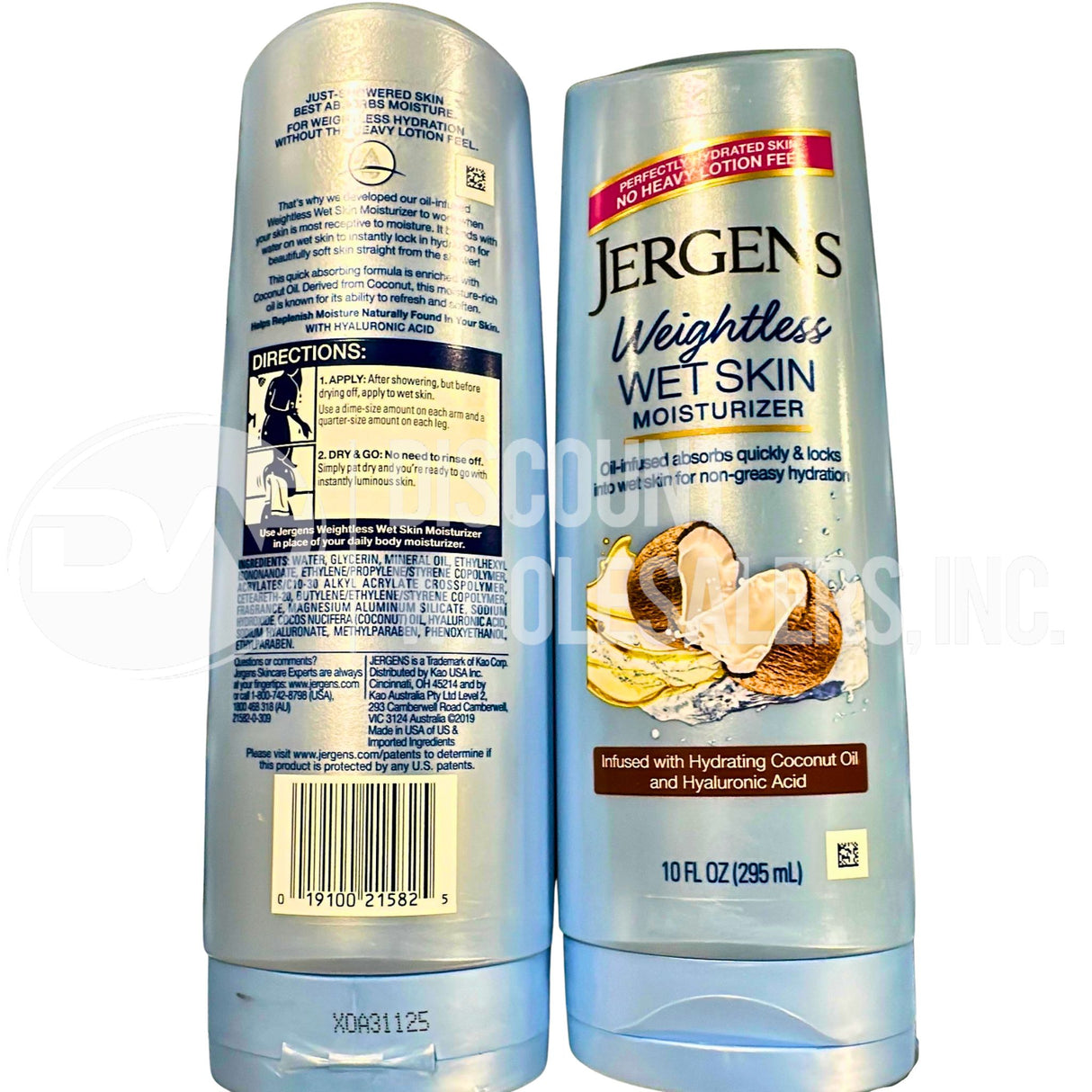 Jergens Weightless Wet Skin Moisturizer with Hydrating Coconut Oil 10 Oz (55 Pcs Lot)