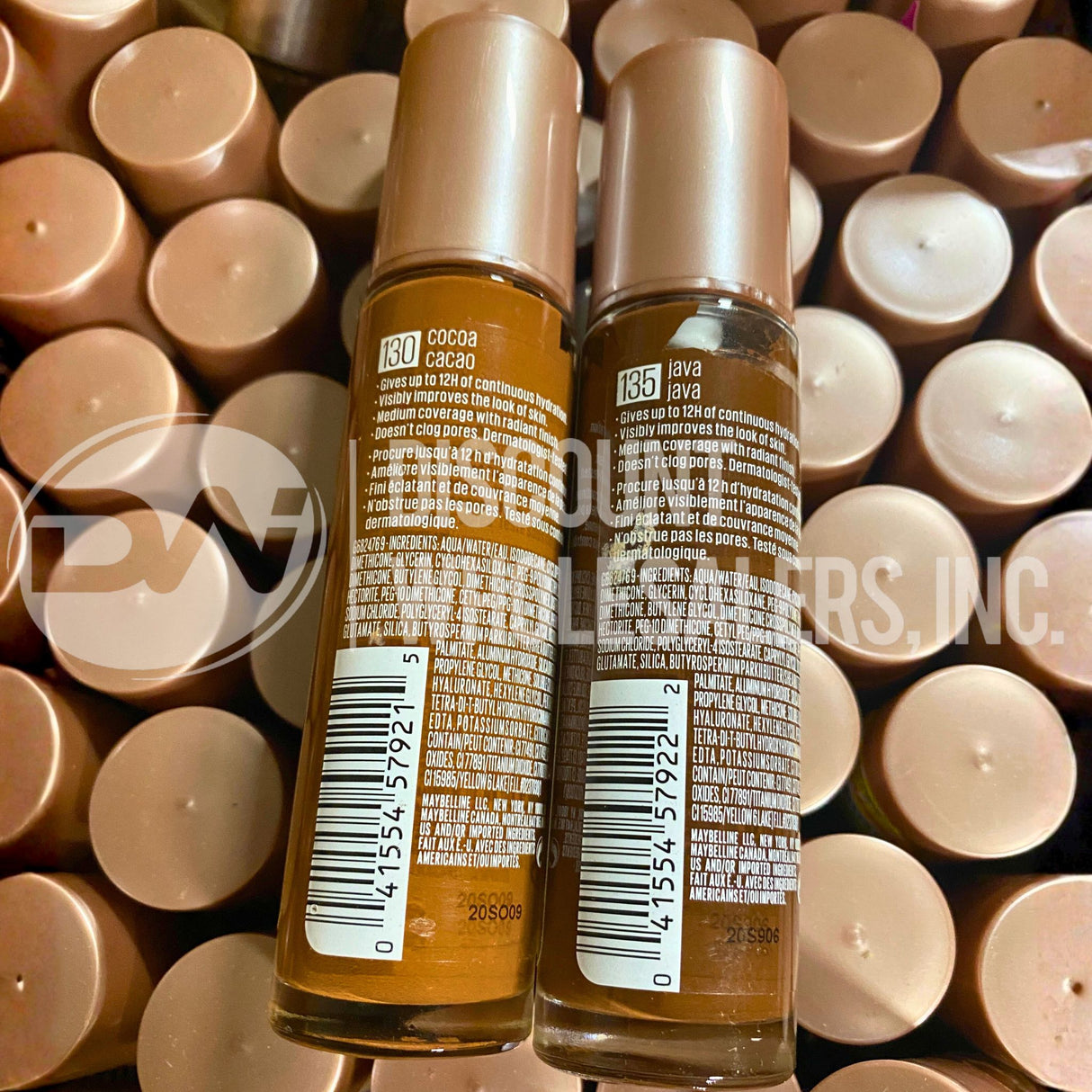Maybelline Dream Radiant Liquid Hydrating Foundation + Hyaluronic Acid #130 Cocoa And #135 Java Mix 1 Fl. (60 Pcs Lot)