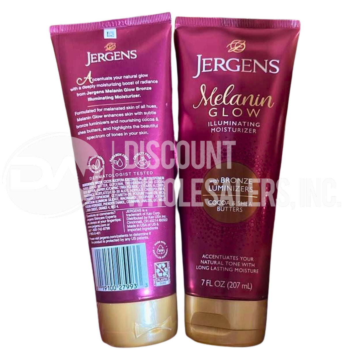 Jergens Melanin Glow Illuminating Moisturizer Cocoa & Shea Butters 7 Oz (128 Pcs Lot)