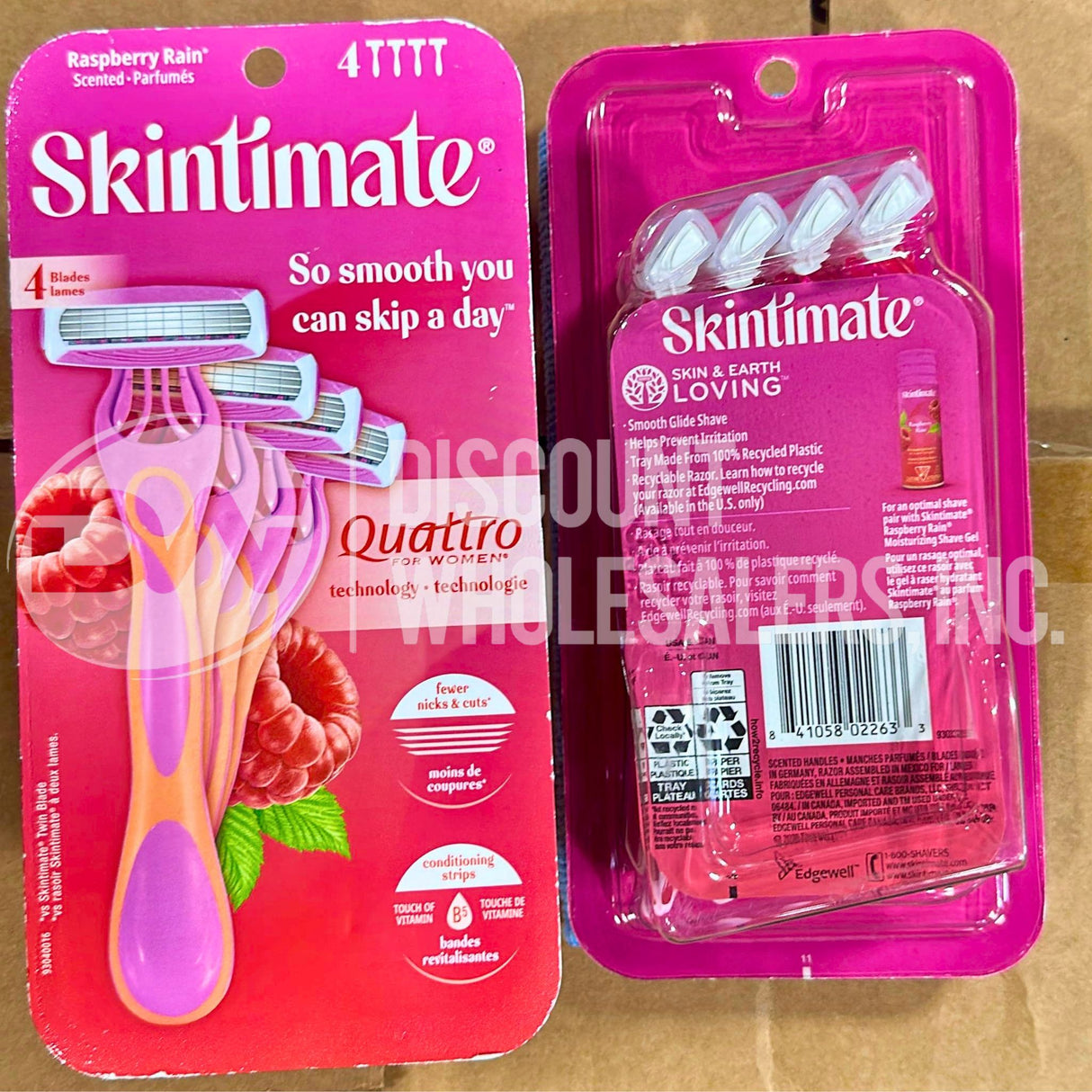 Skintimate Raspberry Rain Scented 4 Blade Razors 4 Razors (227 Pcs Lot)