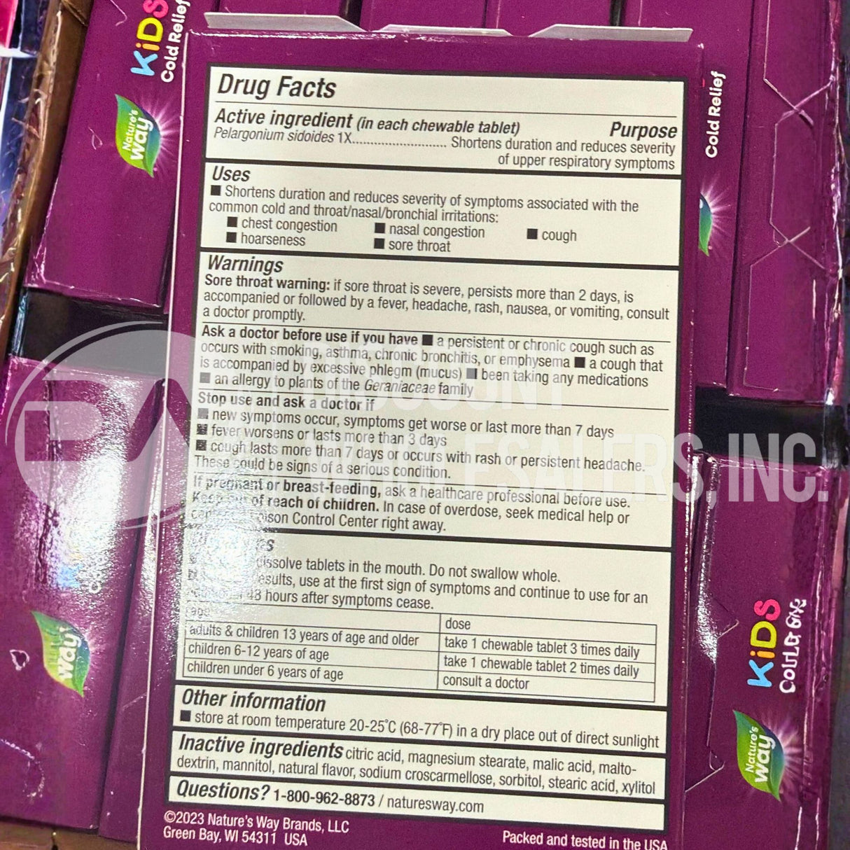 Nature's Way Kids Cold Relief Chewables Umcka 10 Tablets (48 Pcs Lot)