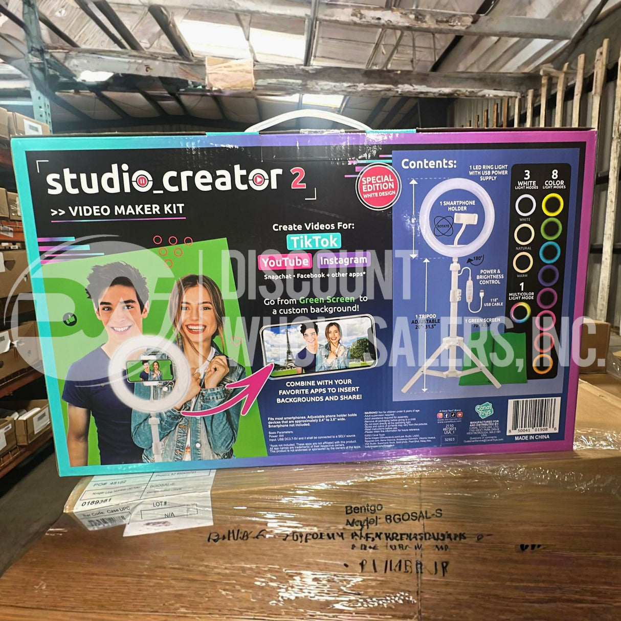 Studio Creator 2 Video Maker Kit – Green Screen, Ring Light, Tripod Vlogging Kit (200 Pcs Per Pallet)