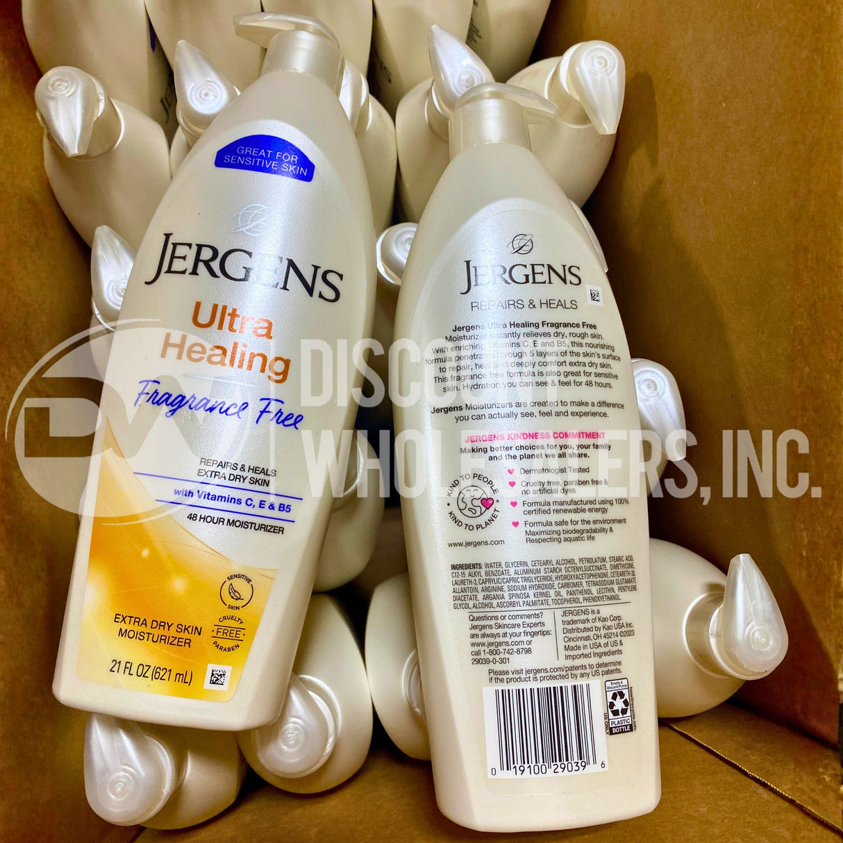 Jergens Ultra Healing Fragrance Free with Vitamins C, E y B5 48 HOUR 21 fl. oz. (80 Pcs Lot)