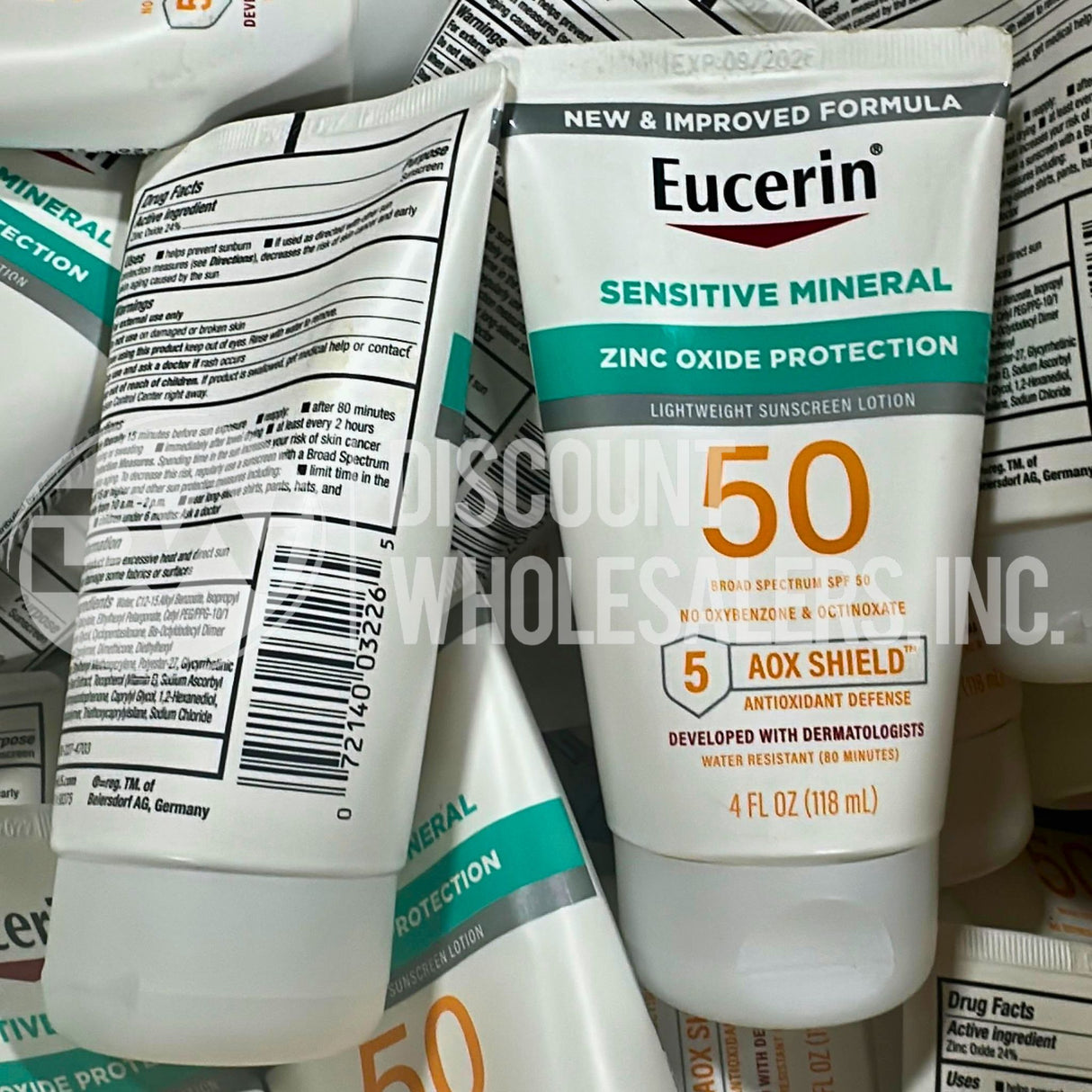 Eucerin Sensitive Mineral Lightweight Sunscreen, SPF 50, 4 Oz (77 Pcs Lot)