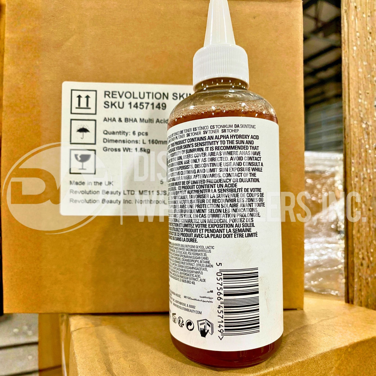 Revolution AHA & BHA Multi Acid Toning Solution Intense Peeling Solution, Exfoliates Top Surface of Skin 6.76 Fl. Oz. (60 Pcs Lot)