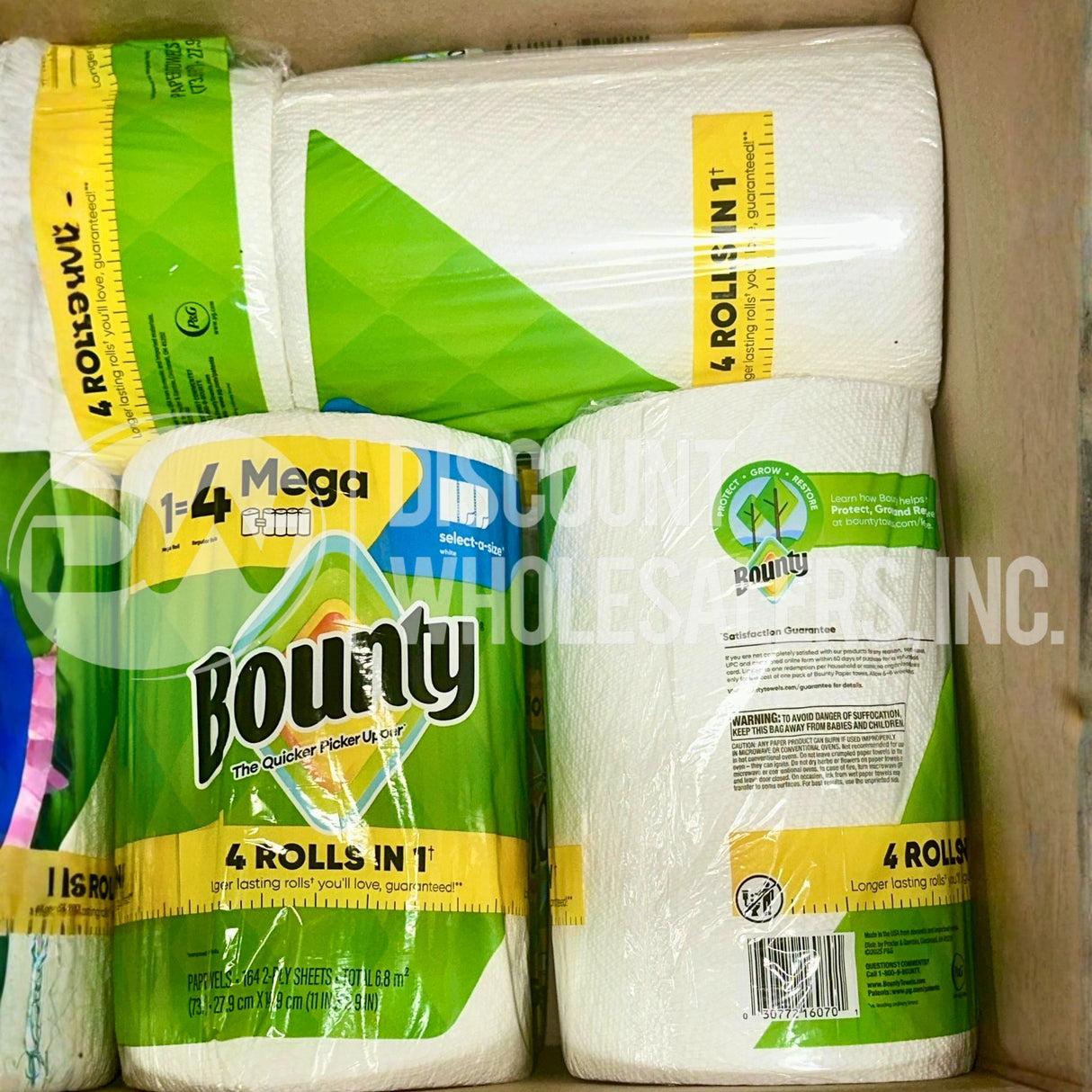 Bounty Paper Towels White, 4 Rolls In 1 164 Sheets (100 Pcs Lot)