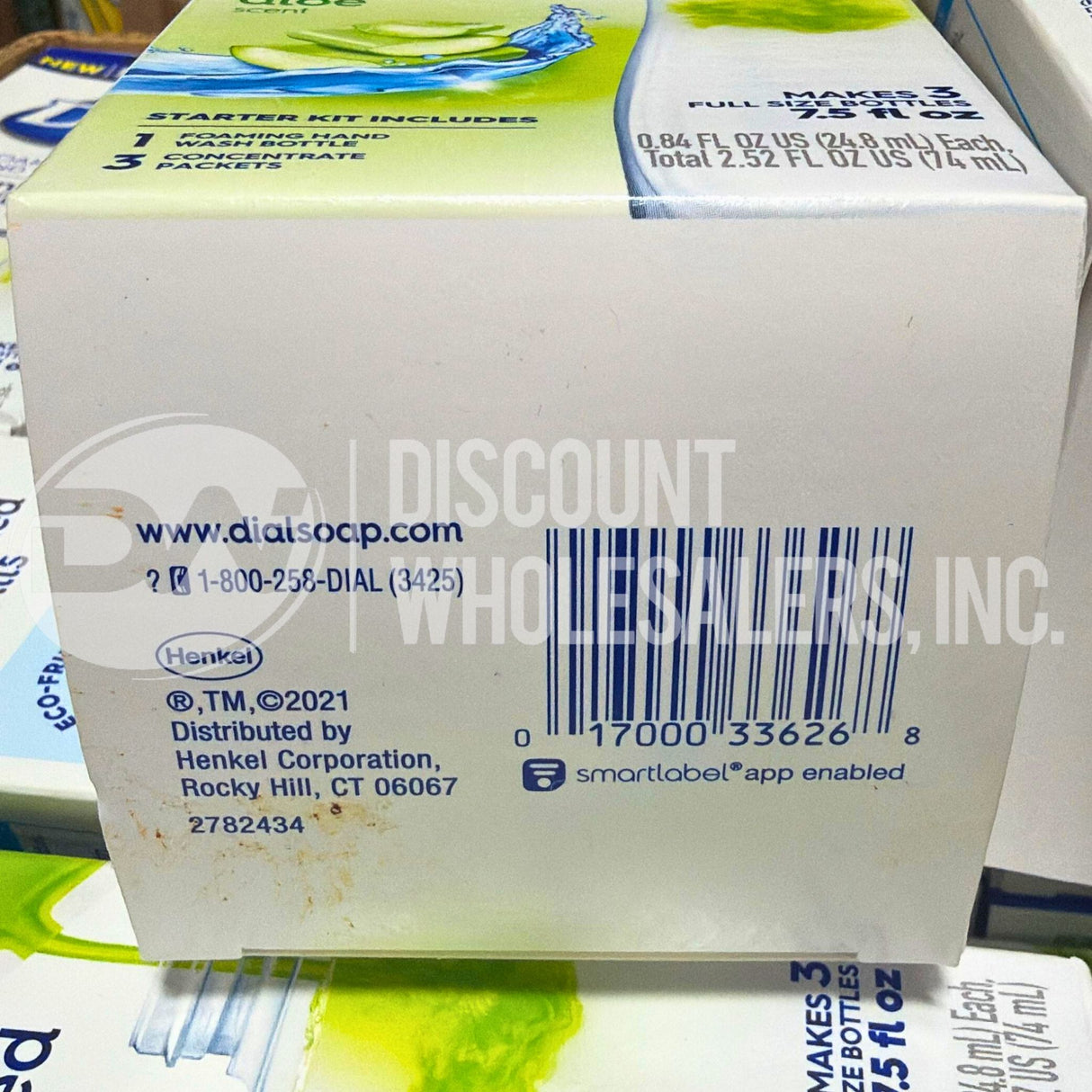 Dial Foaming Hand Wash Concentrated Refills Aloe Scent Started Kit Includes, Makes 3 Full Size Bottles 7.5 Fl. Oz. (60 Pcs Lot)