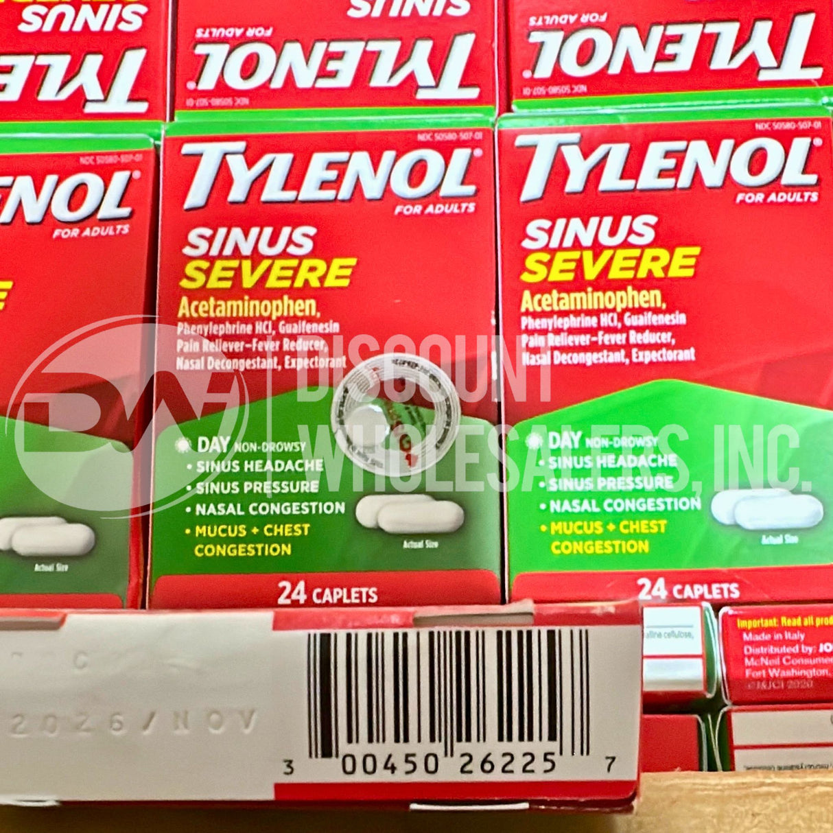 Tylenol Sinus Severe Acetaminophen Day 24 Cablets (92 Pcs Lot)