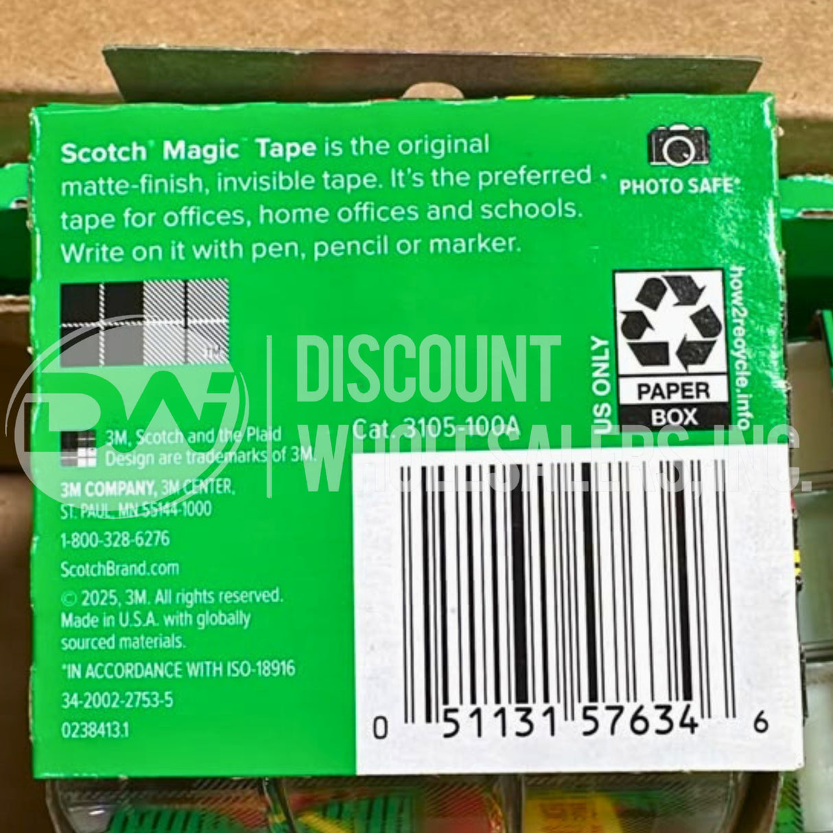Scotch Magic Tape 3 Dispenser Rolls (100 Pcs Lot)