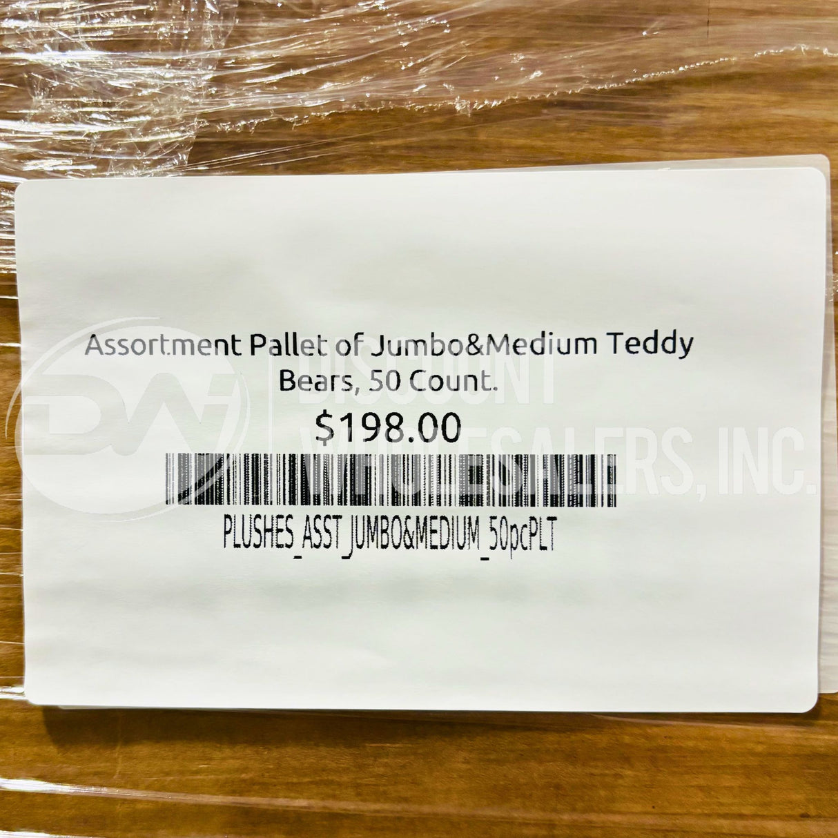 Assortment Pallet of Jumbo & Medium Teddy Bears (50 Pcs Per Pallet)