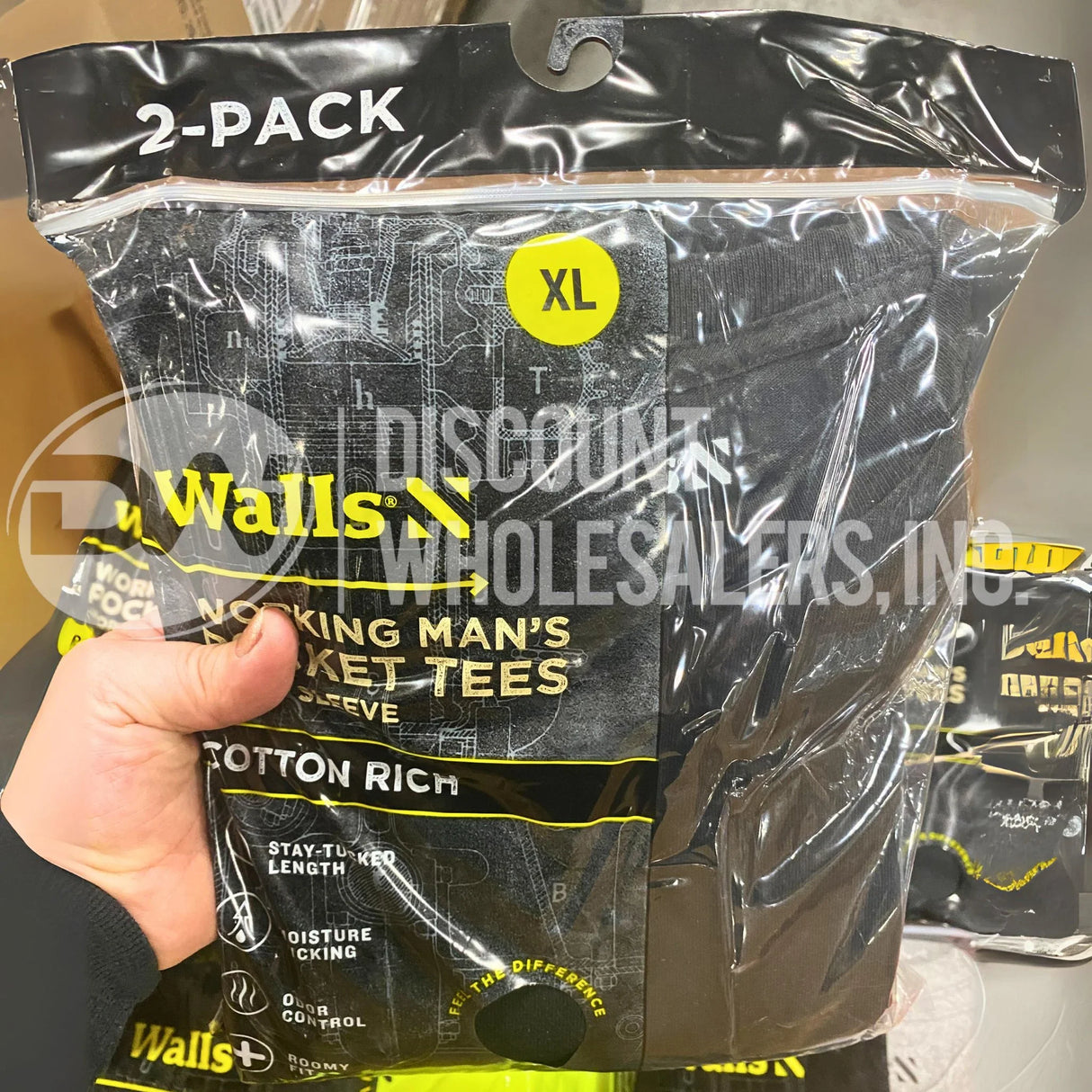 Walls working man's pocket tees short sleeve different colors and sizes M-3XL, (2-pack) (25 Pcs Per Lot)