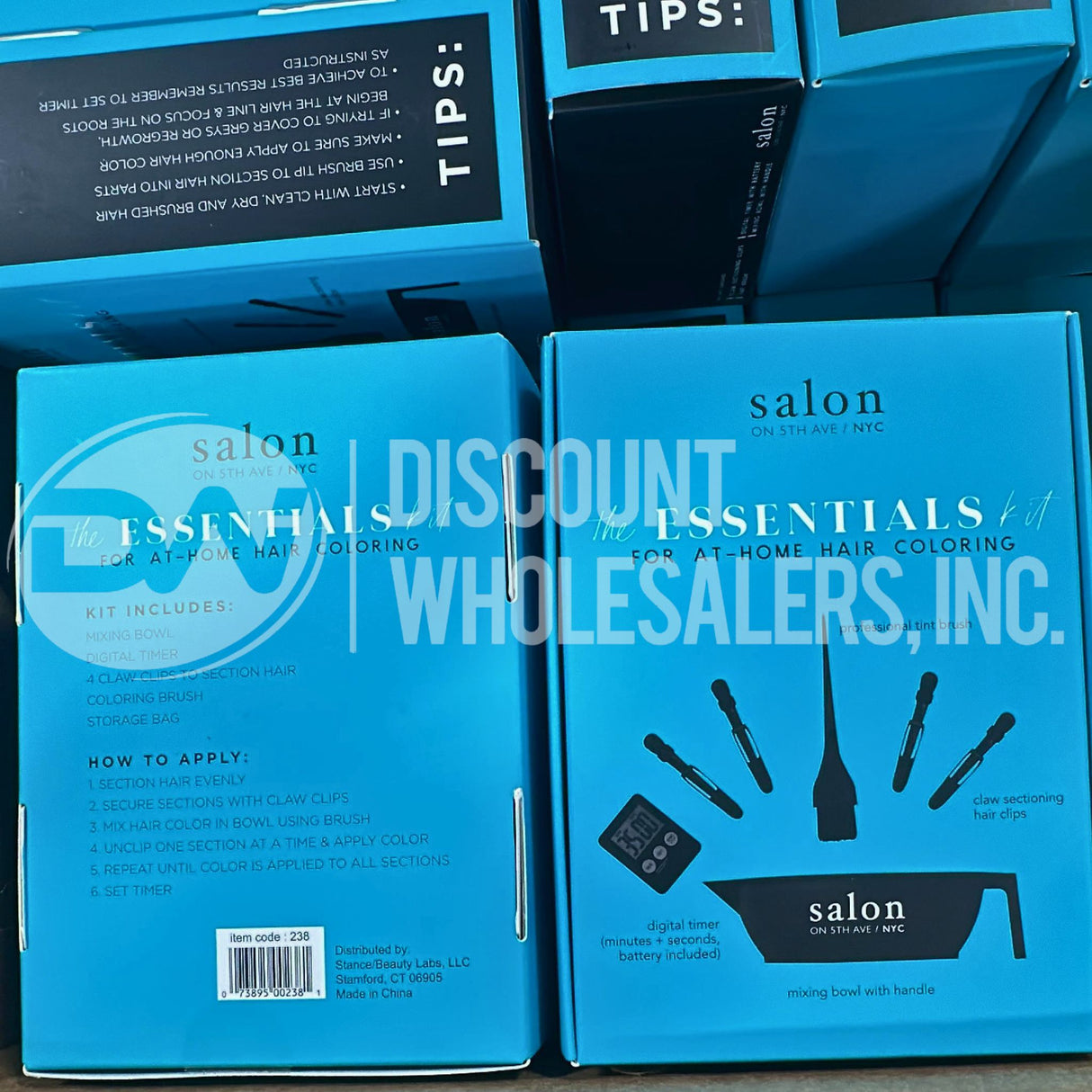 Salon on 5th Ave NYC - The Essentials Hair Color Kit, Brush, Bowl, Clips, Timer (105 Pcs Lot)