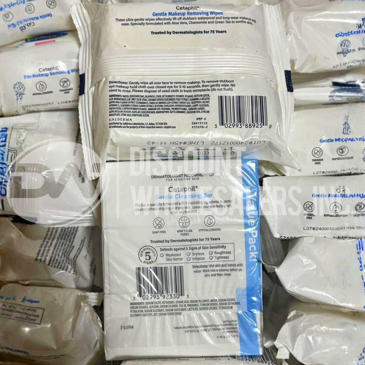 Cetaphil Gentle Makeup Removing Wipes and Cleansing Bar (80 Pcs Lot)