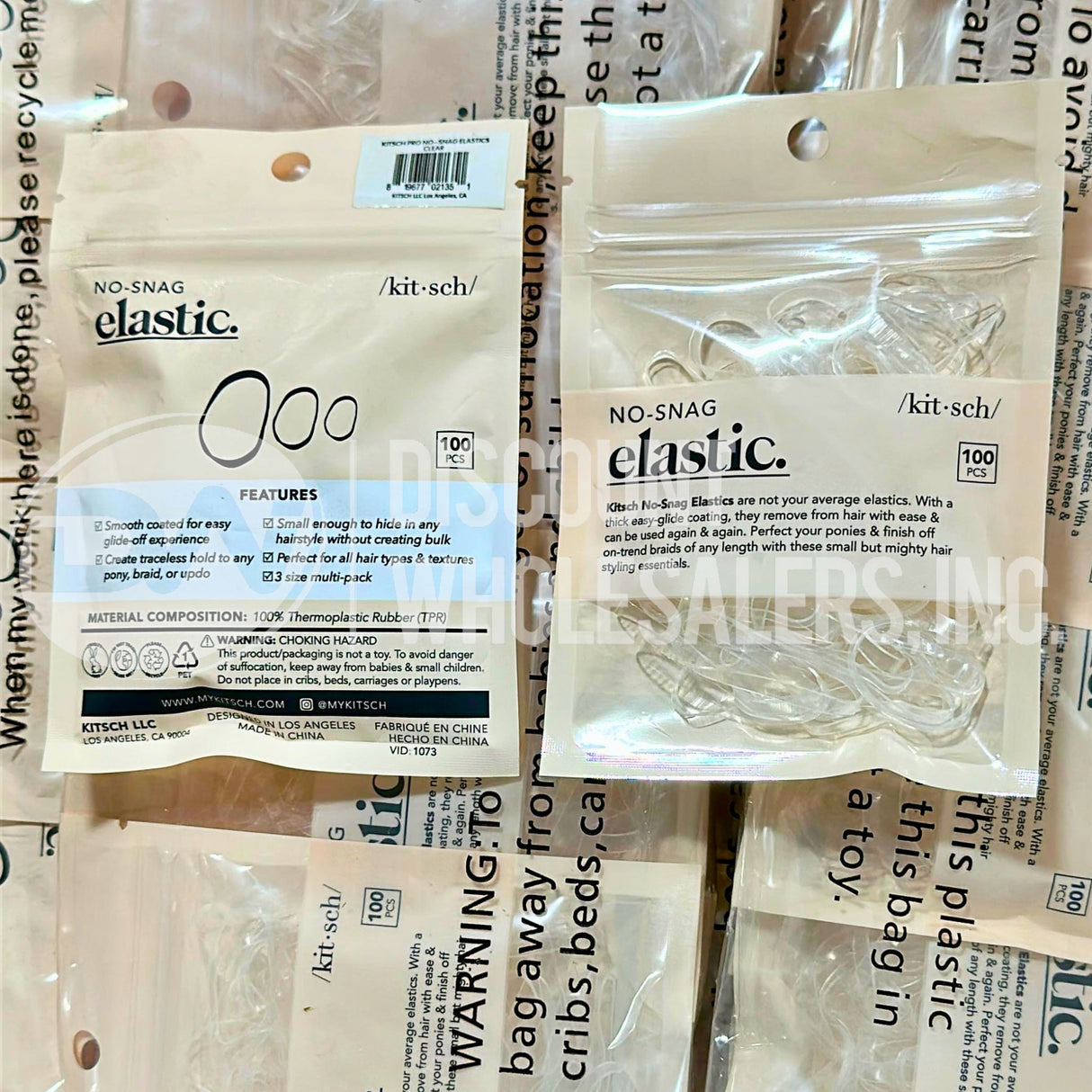 Kitsch No-Snag Elastic Easy Glide Braids Ponytail New 100 Pieces 3 Sizes (480 Pcs Lot)