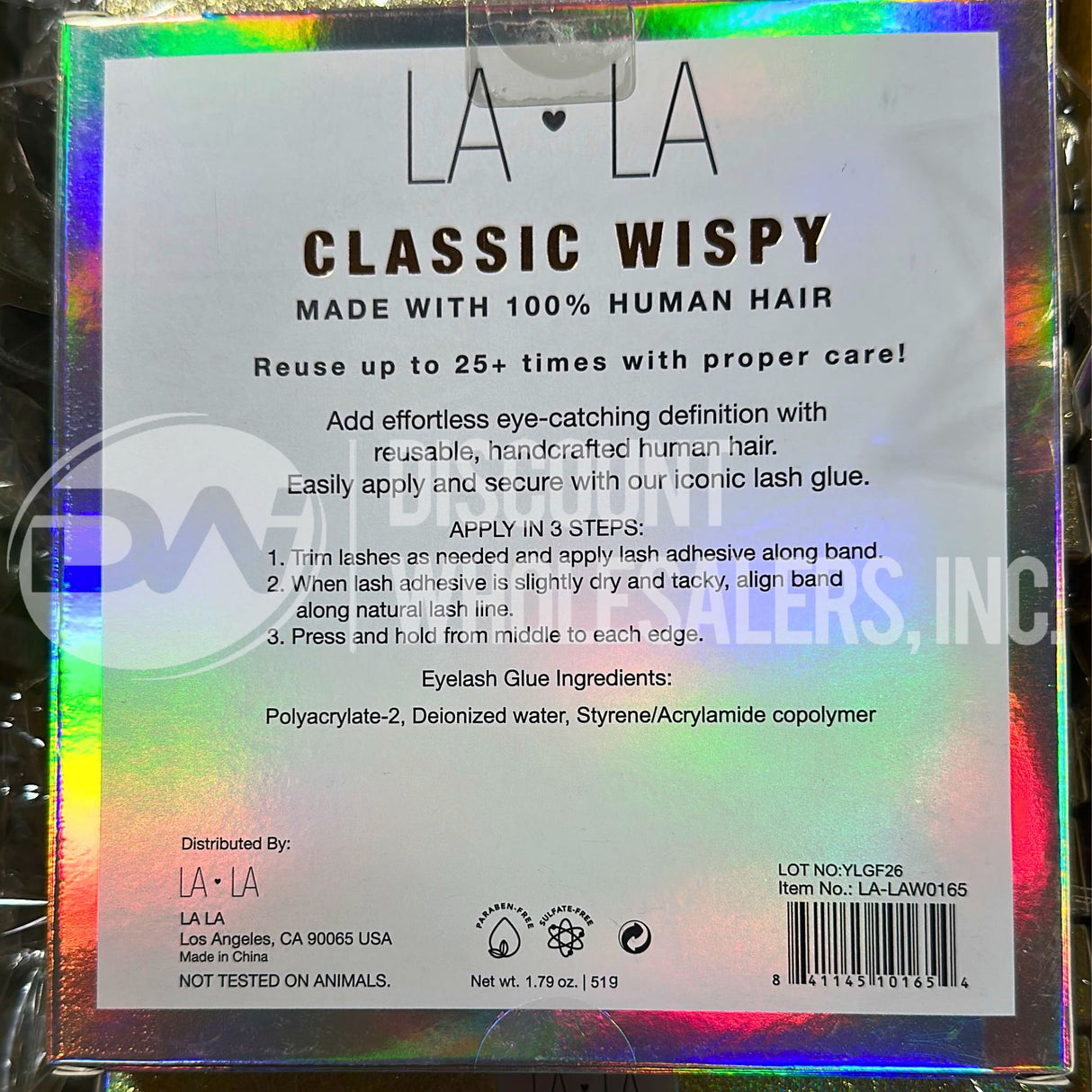 LA LA Classic Wisp Reusable Lashes 3 Pairs (144 Pcs Lot)