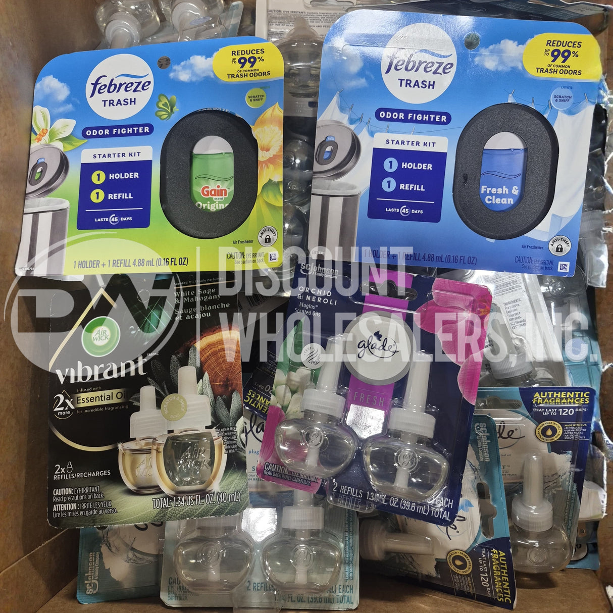 Febreze, Glade Air Wick Plug-In Air Freshener Refills And More Mix Different Sizes (95 Pcs Lot)