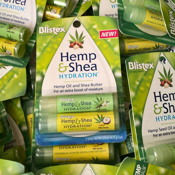 Blistex Hemp & Shea Hydration Hemp Seed Oil and Shea Butter 2 Packs (50 Pcs Lot)