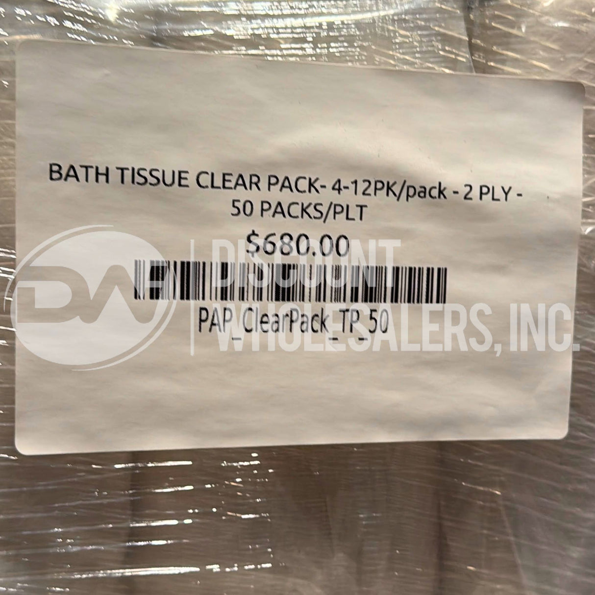 Bath Tissue Clear Pack-4-12pk-2 Ply (50 Packs Per Pallet)