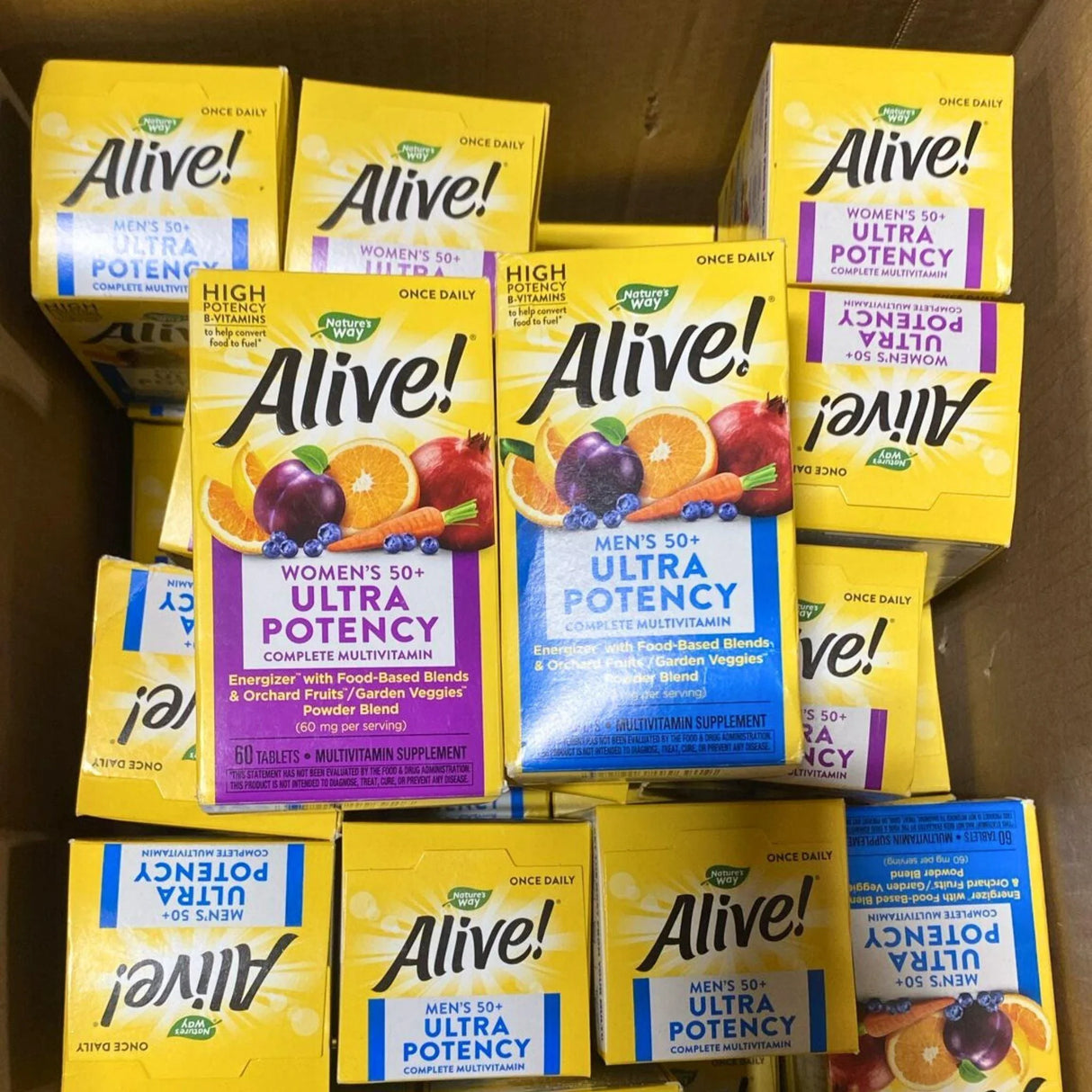 Alive Women's & Men's 50+ Ultra Potency Complete Multivitamin Supplement