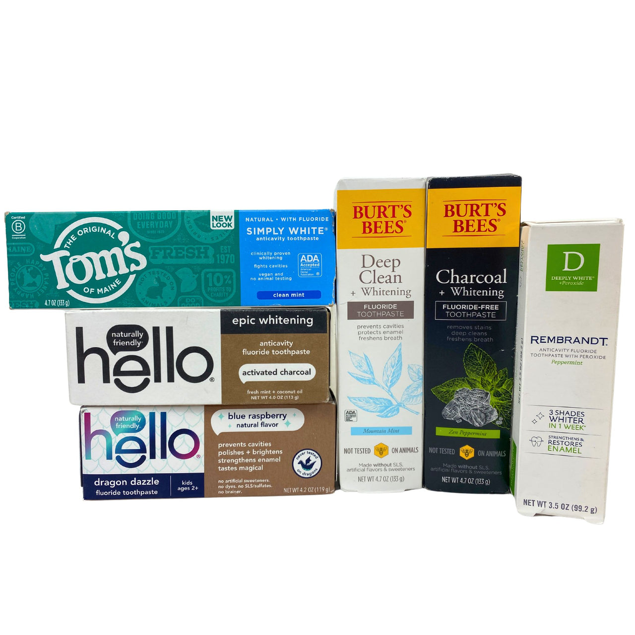 Toothpaste Assorted Mix Includes Brands like Hello,Burt's Bees & Tom's (34 Pcs lot)
