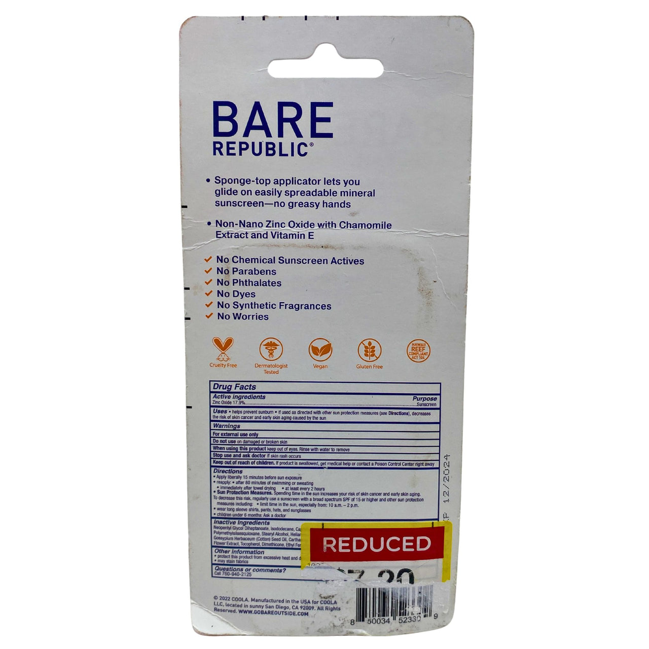 Bare Republic Sheer Zinc Oxide Sunscreen Lotion (32 Pcs Lot)