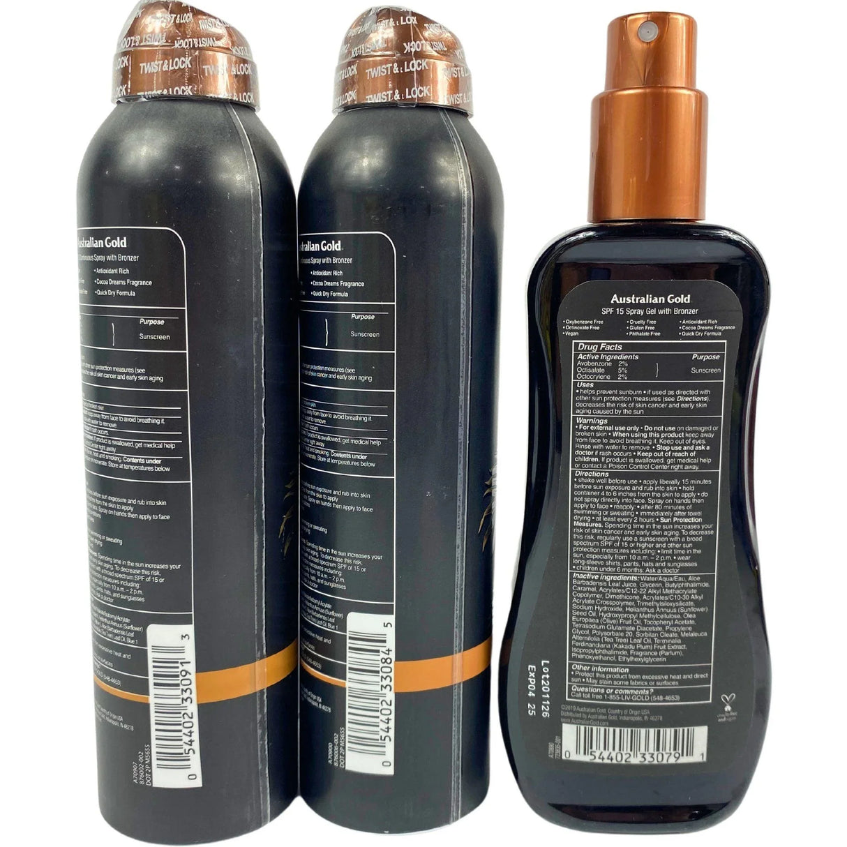 Australian Gold Mix Includes Assorted SPF's