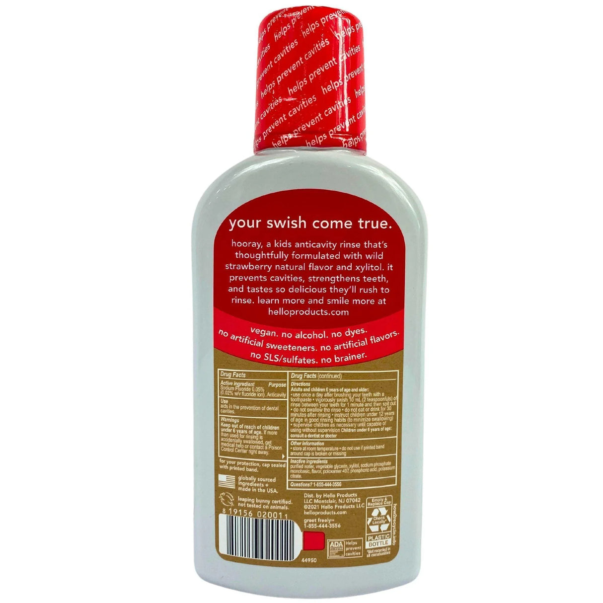 Hello Naturally Friendly Kids Fluoride Rinse Anticavity